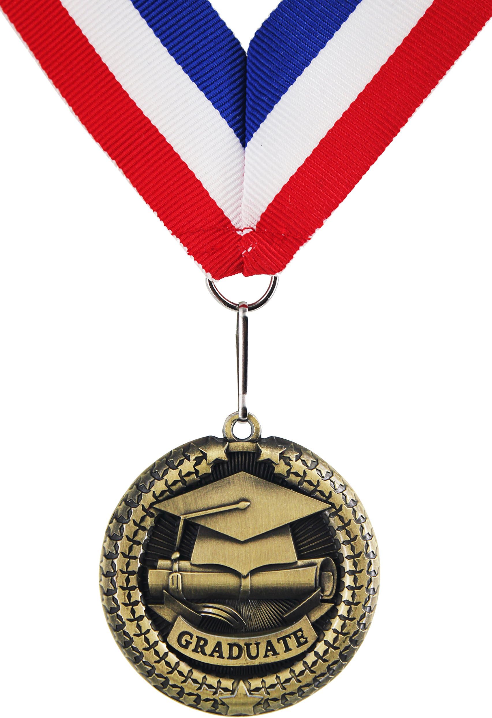 GraduationMall Graduation Medallion, Graduation Award Medal with Neck Ribbon, Copper (Zinc Alloy)