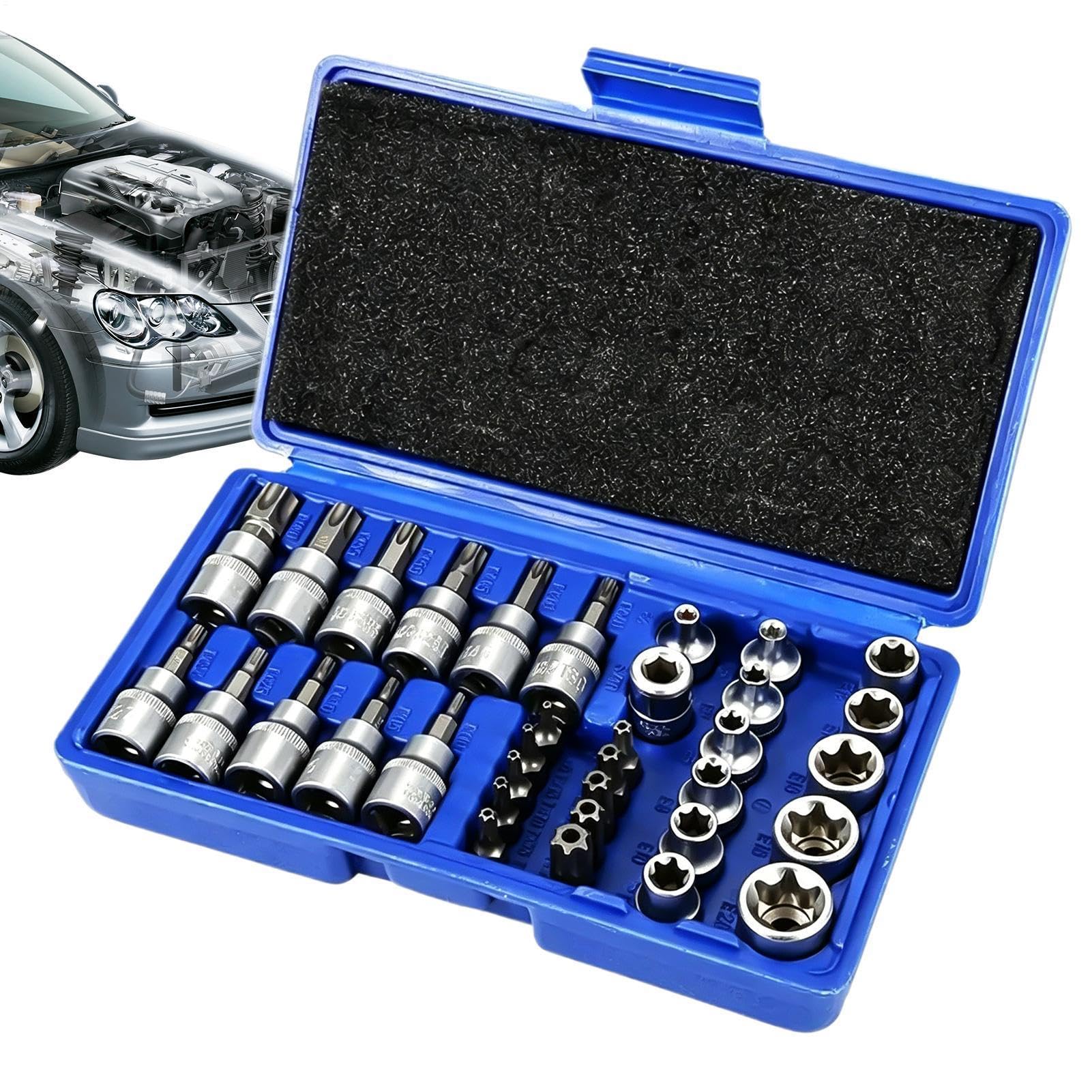 Outils de clé de réparation de type E en kit de dés pour un serrage automobile précis
