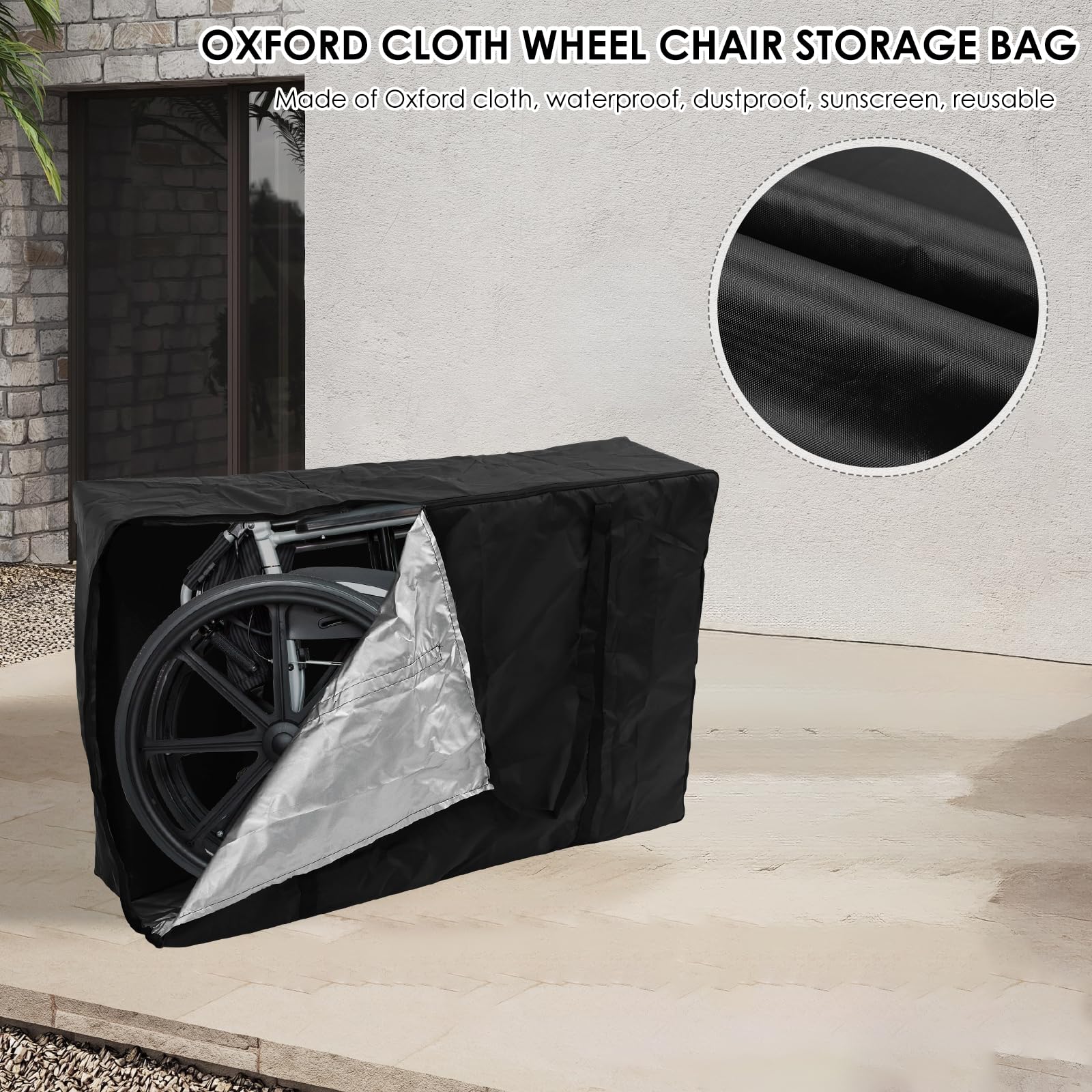 FALESOUL Rollator Travel Bag, Heavy Duty Extra Large Waterproof Wheelchair Bag, Foldable Wheelchair Folding Storage Bag, Portable Carry Case Cover for Car & Airplane Traveling, 43