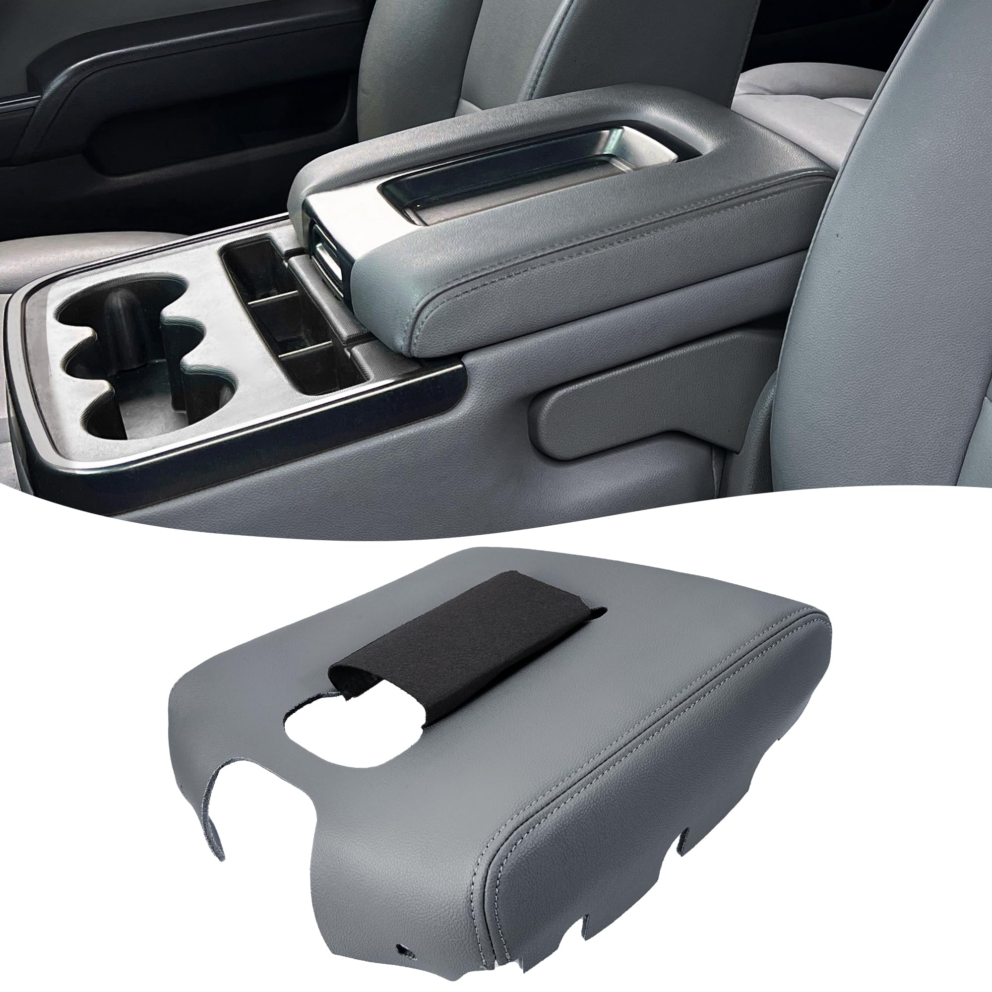 Funda De Asiento De Cuero Para GMC Sierra Denali 2014-2019 - Lado Del Conductor, Color Negro