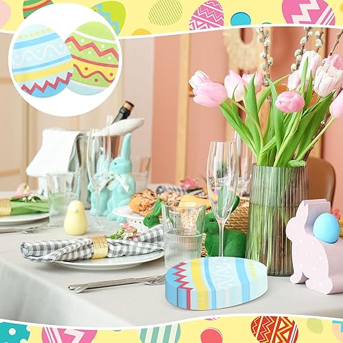 Miniatura 6 de Honoson 100 servilletas de Pascua a granel huevos de Pascua desechables servilletas de papel para caza de huevos de cóctel, toallas de mano de papel