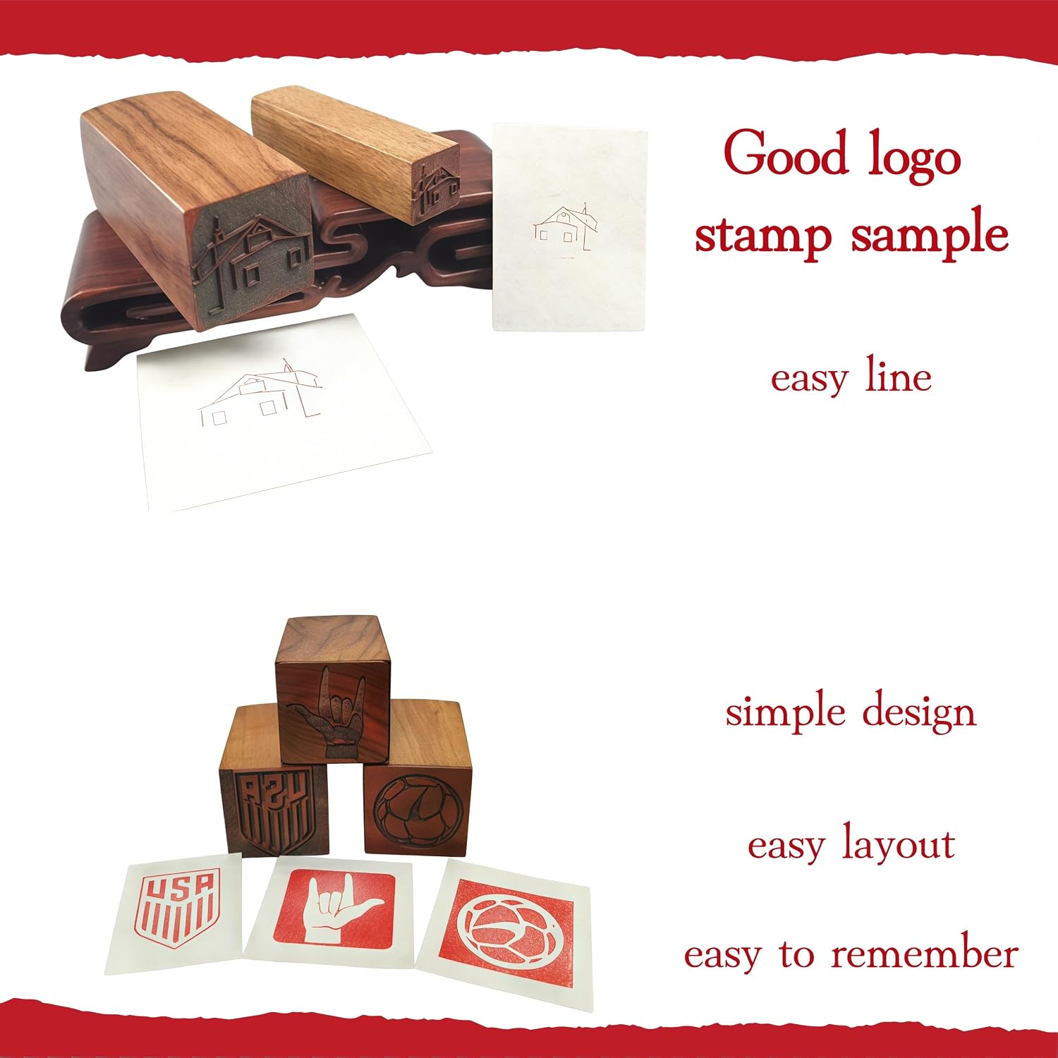 Personalized Wood Stamp Custom Logo Upload Your Own Logo Design Square Stamp (0.79"x0.79")