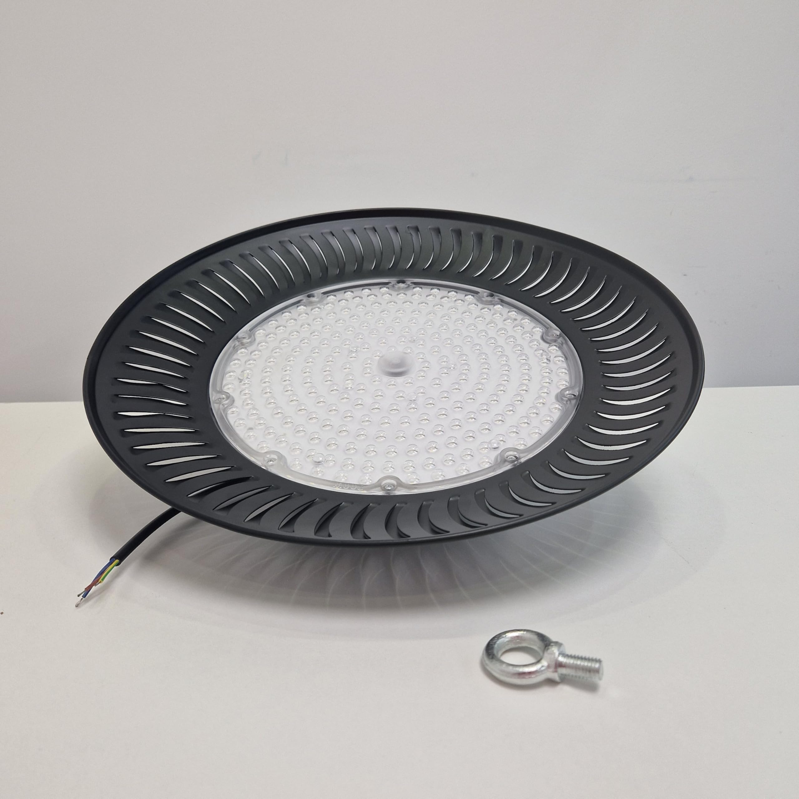 Jandei – 4 x Campana Industrial Led UFO ECO 200W (equivalente 1500W), 18000 LM, Lámpara Led Luz Blanca Fría 6000K, Superbrillante. Iluminación Nave, Taller, Garaje, Fábrica (1 Unidad)