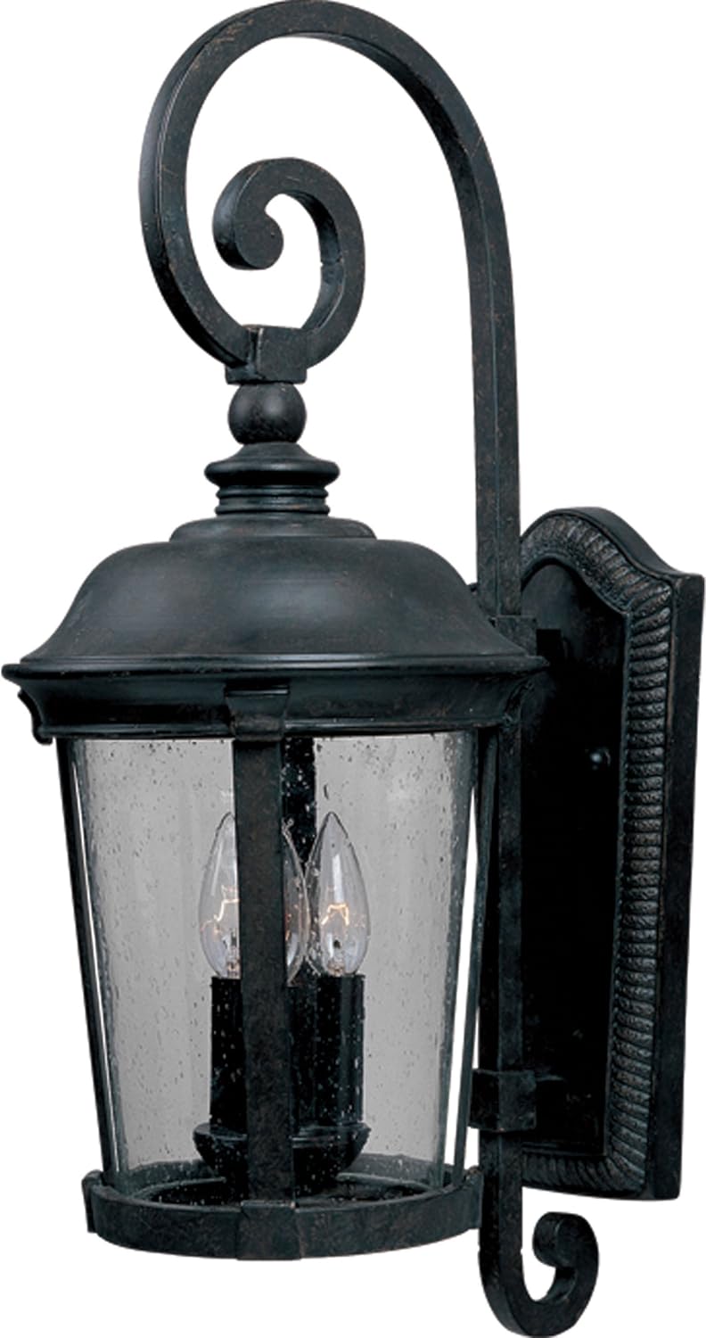 Maxim Lighting Dover DC 3-Light Outdoor Wall Light | Bronze Aluminum Finish | Traditional Outdoor Light Fixture | Ideal for Porches, Patios & Garages | Dimmable Wet Rated | 3024CDBZ