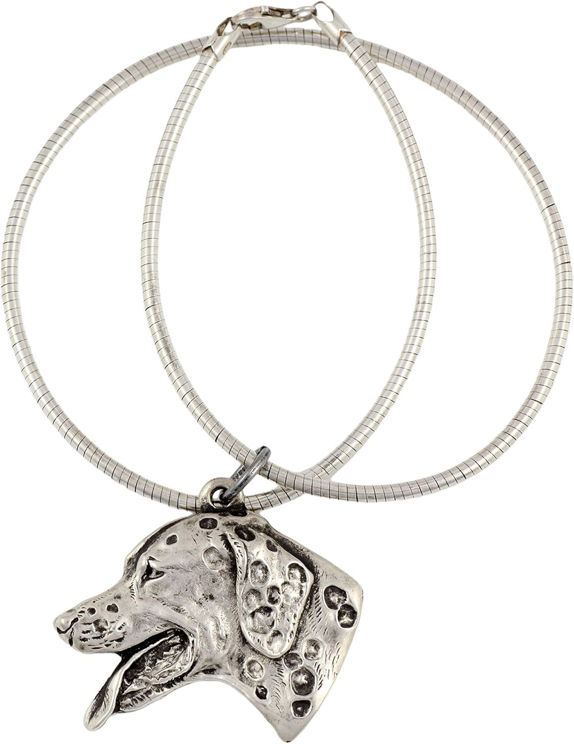 Art-Dog Collection Dog Pendant on Silver Thread - Handmade Dog Necklace with ZnAl Base and Silver Coating – Silver Dog Necklaces for Men and Women – Dog Breeds Jewelry – Dalmatian