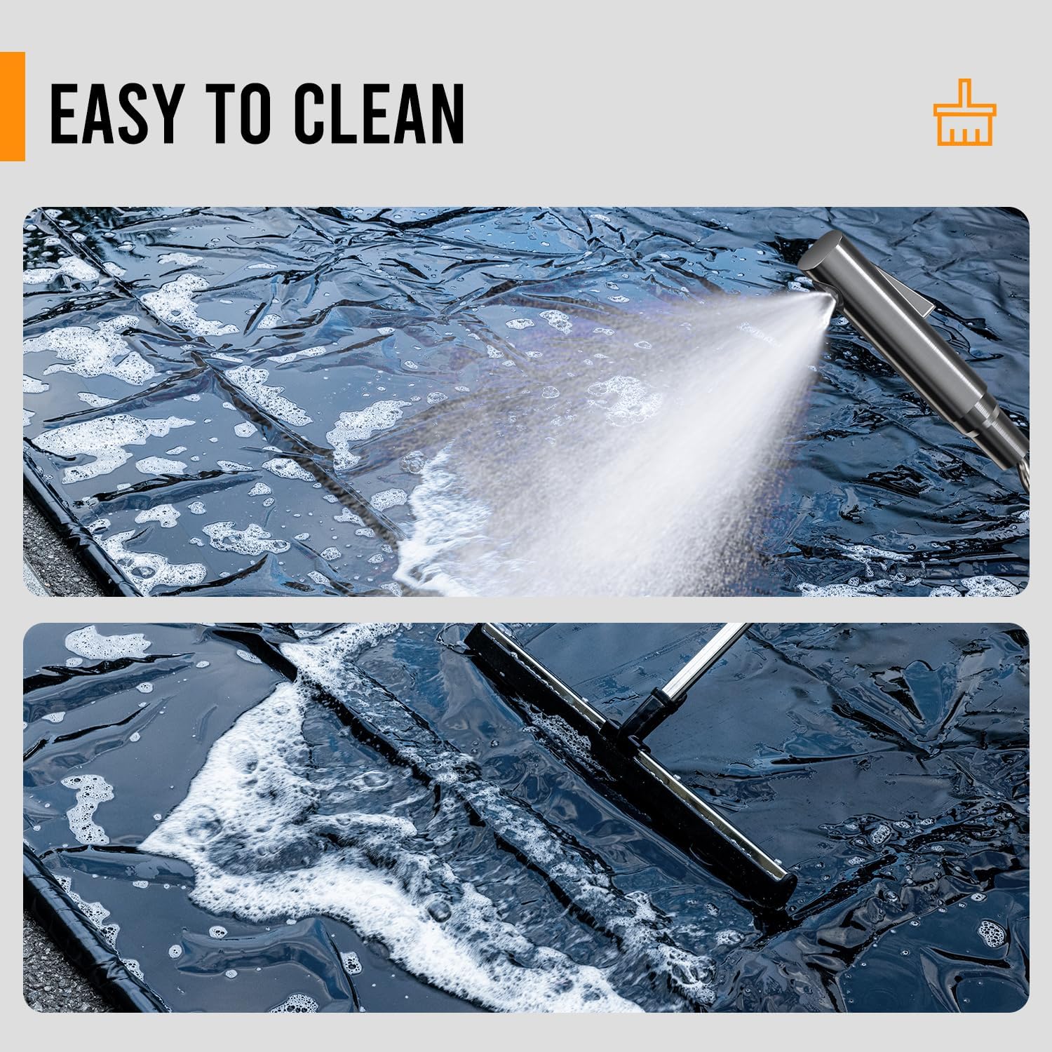 VUSIGN Containment Mat, 8'6" x 20' Non-Slip Garage Floor Mat, Heavy Duty Waterproof Garage Protection from Snow Rain Mud for Cars SUVs Trucks