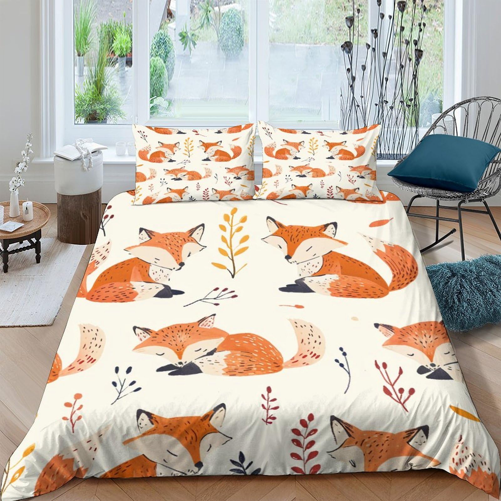 Sets de housses de couettes renard super respirante douceur absolue