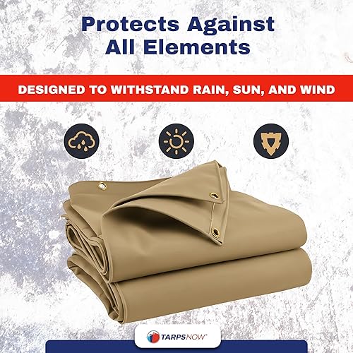Miniatura 2 de Tarps Now - Lona impermeable de 12 x 12 pies  20 milésimas de pulgada de grosor de grado comercial, resistente, resistente al desgarro, ojales de