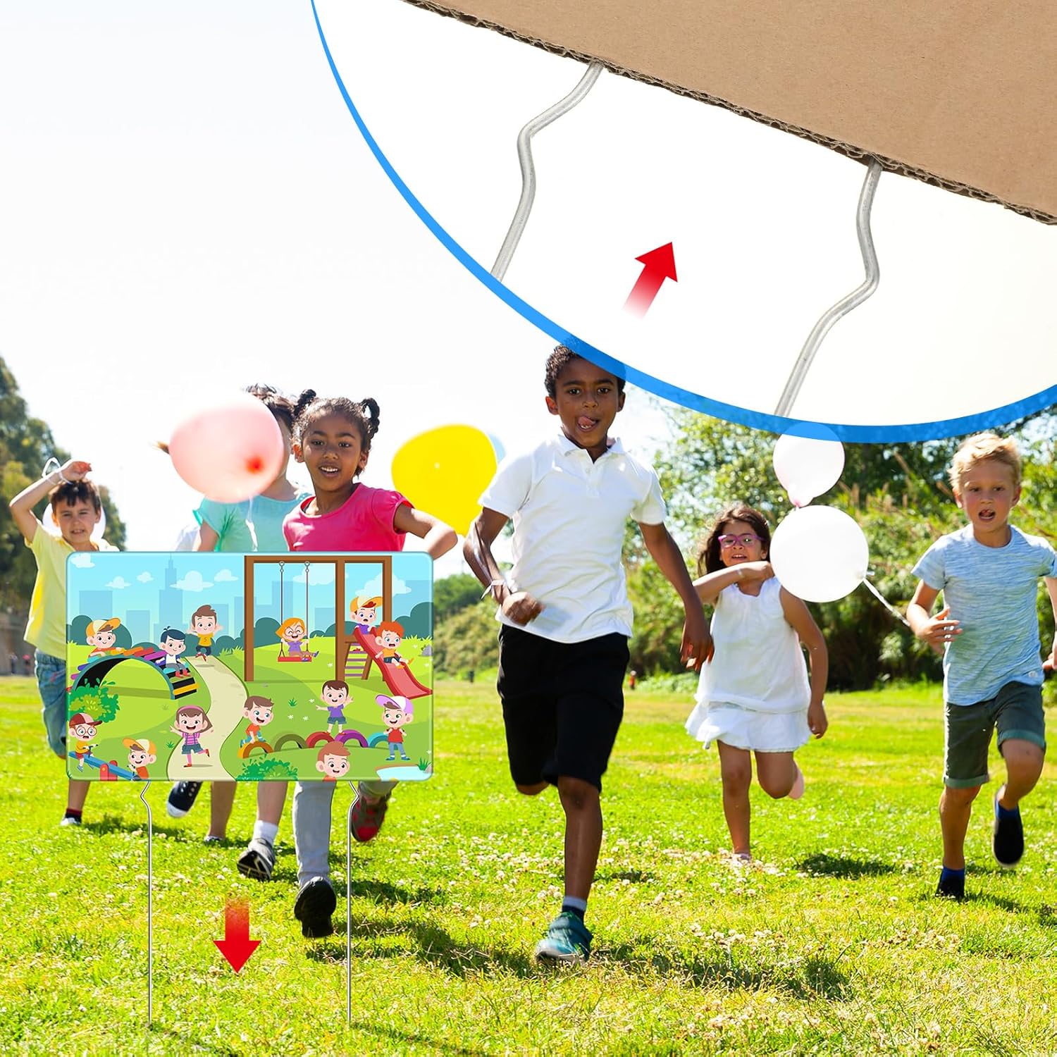 Therwen 50 Pcs 24'' Tall Steel Metal Yard Sign Stakes Halloween Metal Wire Stakes Heavy Duty Plastic Corrugated Signs Stainless Steel Wire Holder Plastic Alternative to H Frame for Garden Yard Lawn