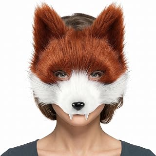 Theiran Mask, Wolf Mask, Half Face Furry Therian - Breathable Realistic Comfortable Wolf Costume for Halloween, Carnival | Style 1