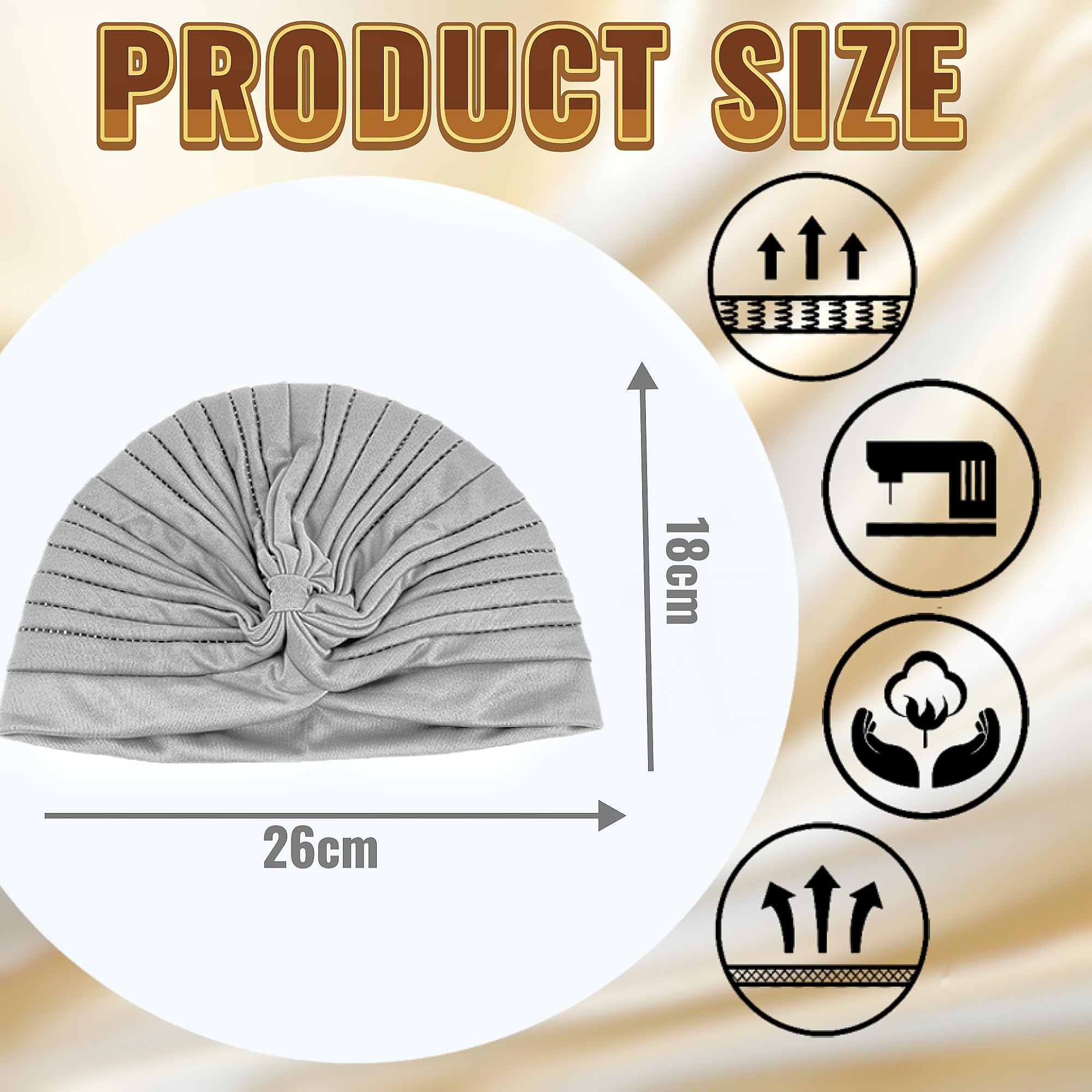 4 Pcs Foulard en Bambou pour Femme - Turban, Bonnet de Nuit, Chimio pour Perte de Cheveux, Cancer, Chimiothérapie