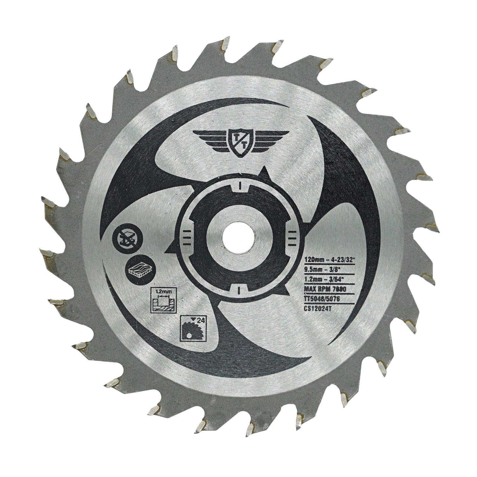 4 x TopsTools CSK115_4 115mm 120mm 24T 44T 60T Hojas de sierra HSS de diamante de 9,5mm de diámetro compatibles con Worx WorxSaw XL Worx WX427 WX429 WX437 WX439 WX531 400W 700W