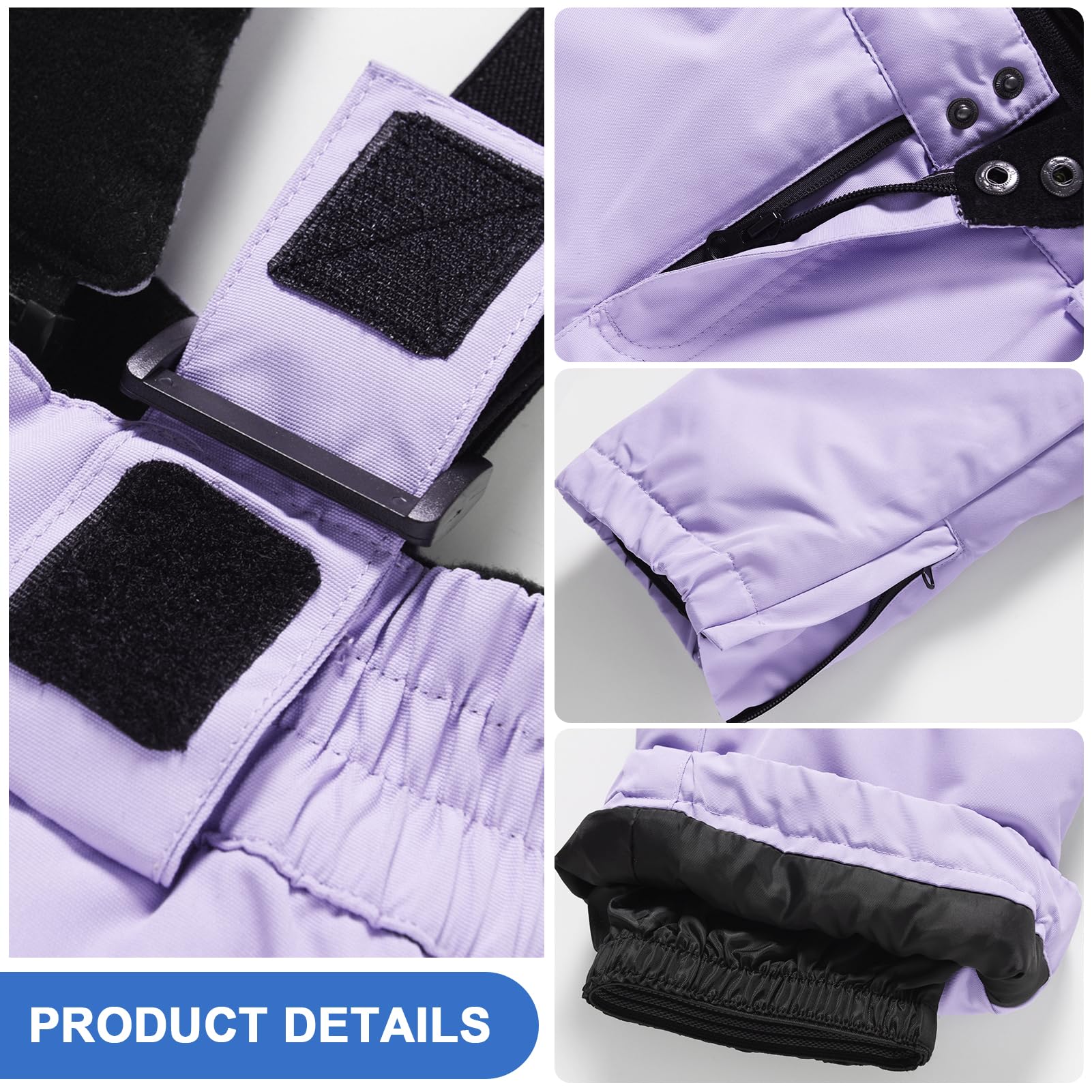 Traje de Esquí Niños Niñas Conjunto de Nieve 2 Piezas Abrigo con Capucha + Pantalón Traje de Nieve a Preuba de Viento Impermeable