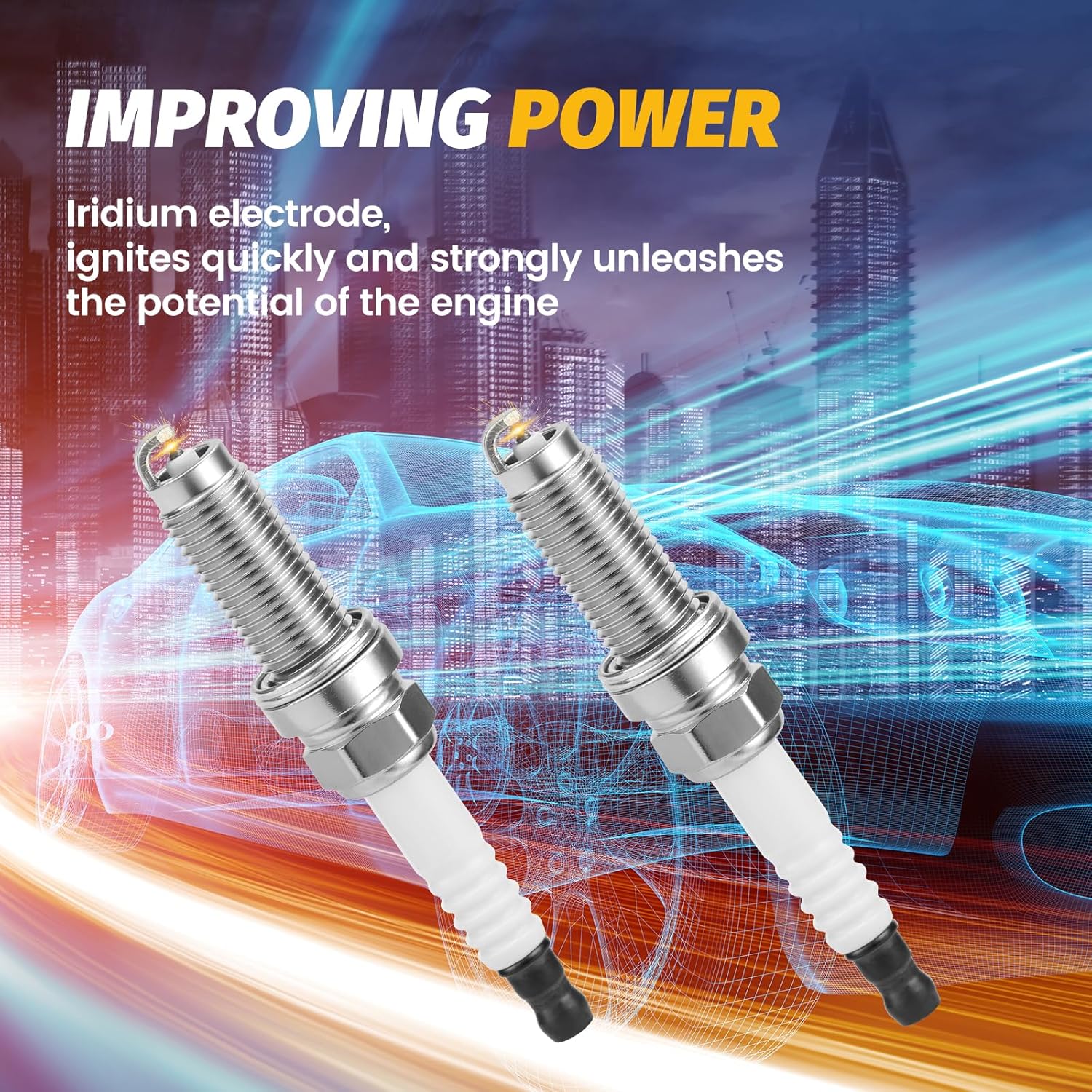 Iridium Spark Plugs,Automotive Replacement Spark Plugs 22401-5RL1B,Completely Replace for DILZKAR7B11,90935,Pack of 4