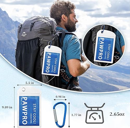 Miniatura 6 de Paquete de 4 toallas de enfriamiento (40 x 12 pulgadas), toallas refrescantes suaves y transpirables para cuello y cara con bolsa impermeable y