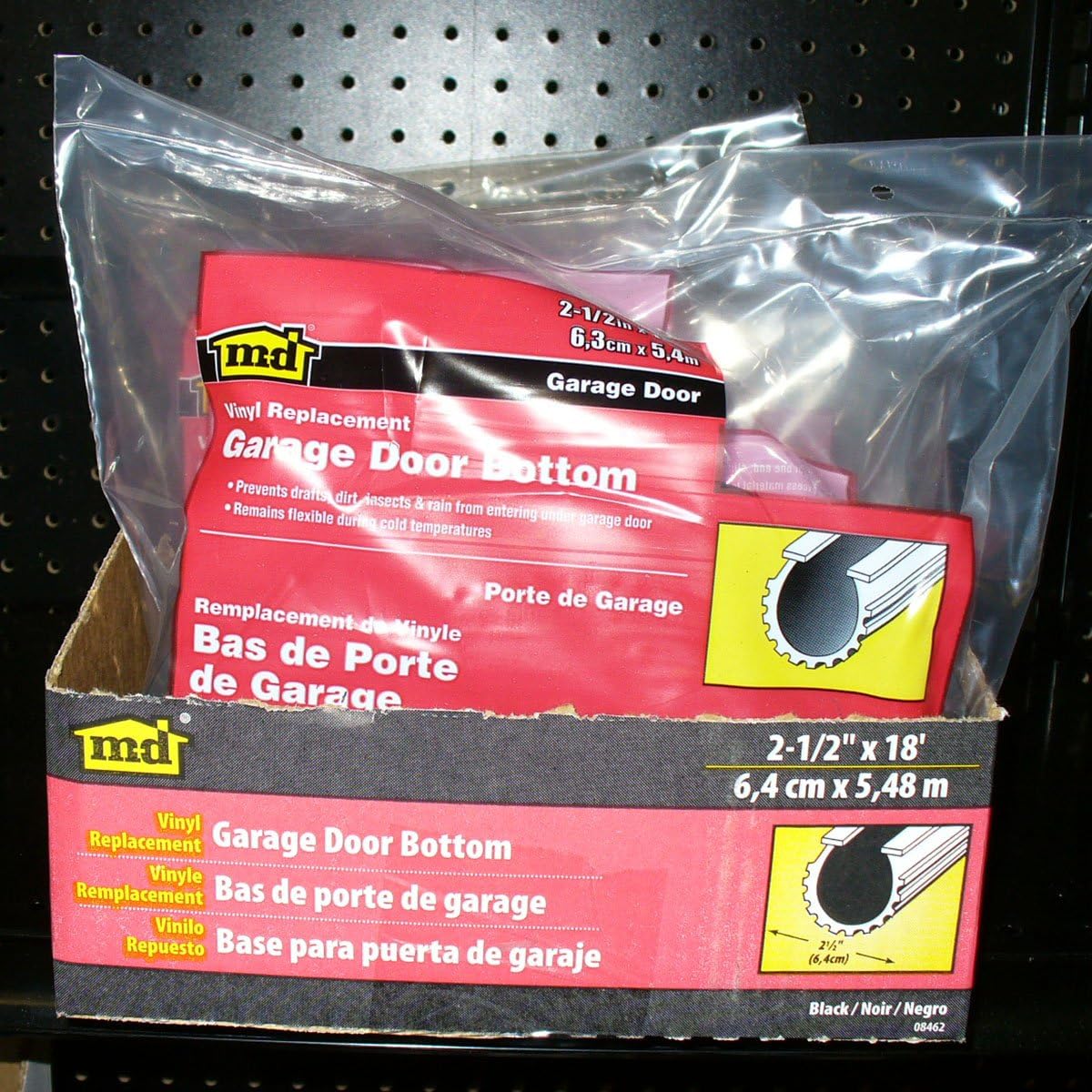 Efficient Vinyl Garage Door Bottom Seal Replacement, weatherstripping - MD Building Products 08462 - Weatherproofing Garage Door Seals - 