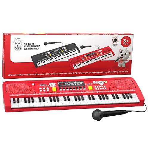 Lifelong Cuppy Piano Keyboard for kids with Microphone - Musical Toy for Toddlers & Children|Fun&Educational Piano for Boys & Girls|Baby Toy for Early Learning, Music&Development for 2+Years(LLCKMP01)