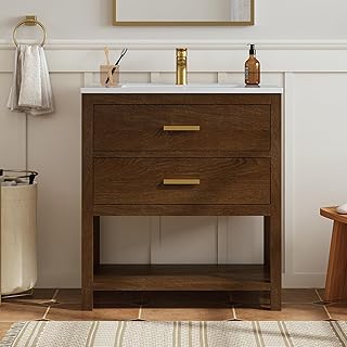 30 Inch Bathroom Vanity with Sink, Farmhouse Storage Cabinet with Drawer...