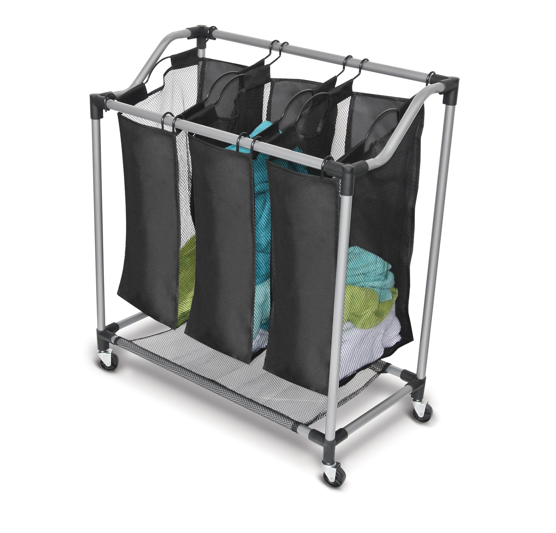 Homz Triple Sorter, 30.75" x 15" x 32.75", Charcoal Gray
