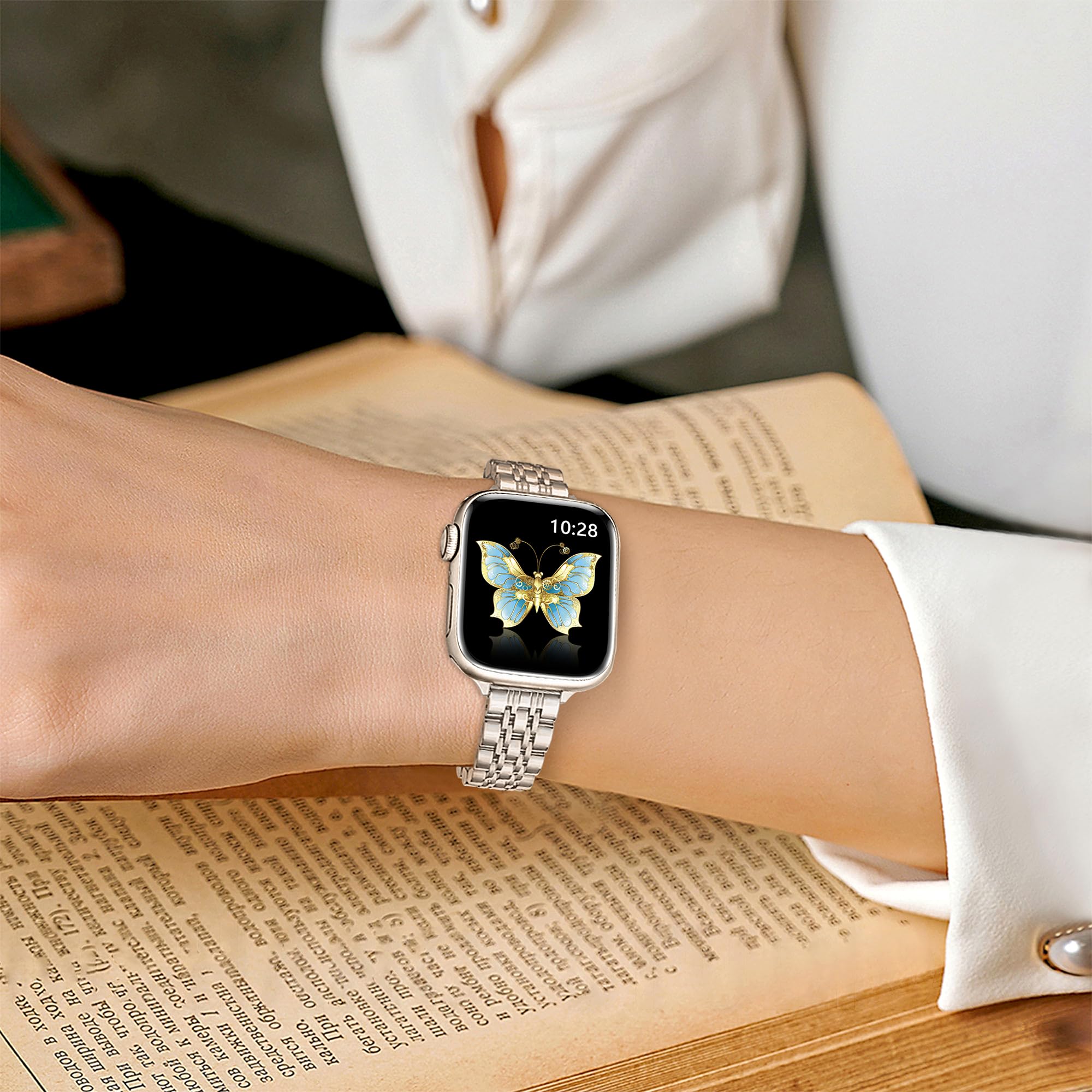 Vamyzji Slim Stainless Steel Strap for Apple Watch Strap 44mm 45mm 46mm 49mm 42mm - Image 3