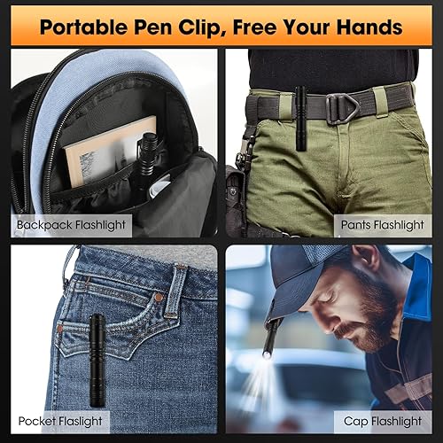 Miniatura 6 de Mini linterna 5 unidades de luz de bolígrafo con clip mini linterna médica