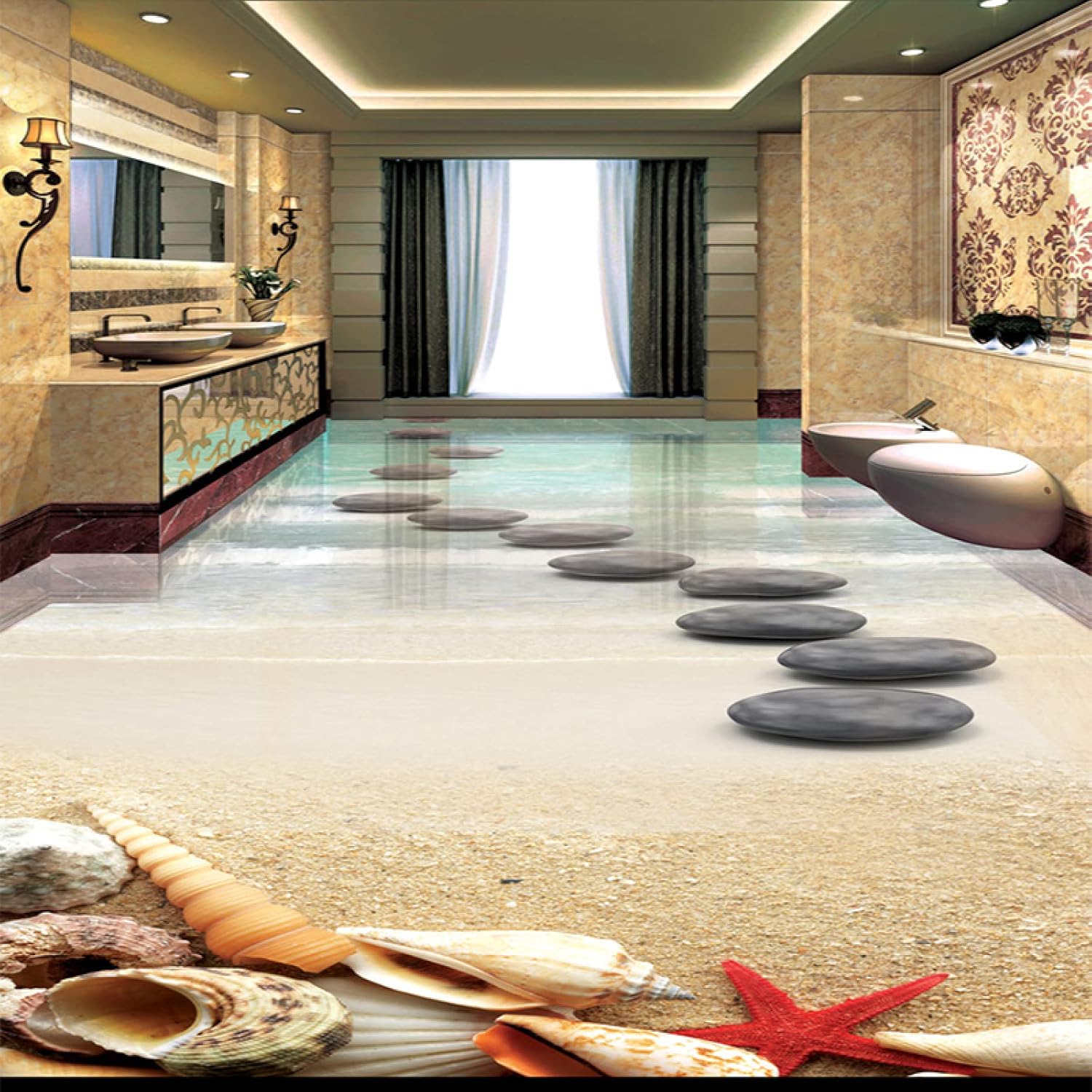 3D Floor Thick WearResistant Floor Wallpaper for Kids Rooms Ceiling