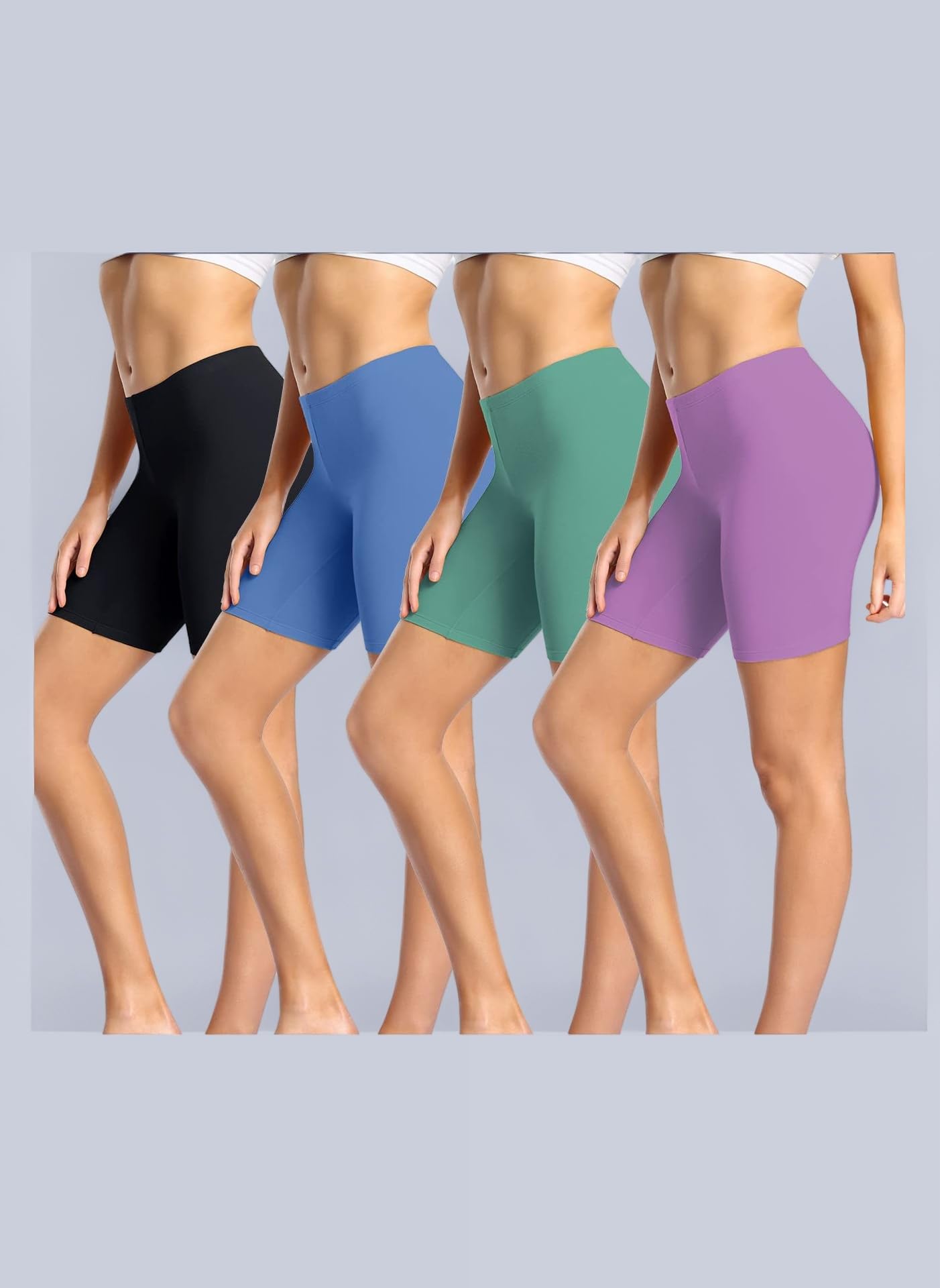 wirarpa Ladies Anti Chafing Shorts Womens Boxers Underwear Cotton Cycling Shorts Leggings for Under Dresses 4 Pack