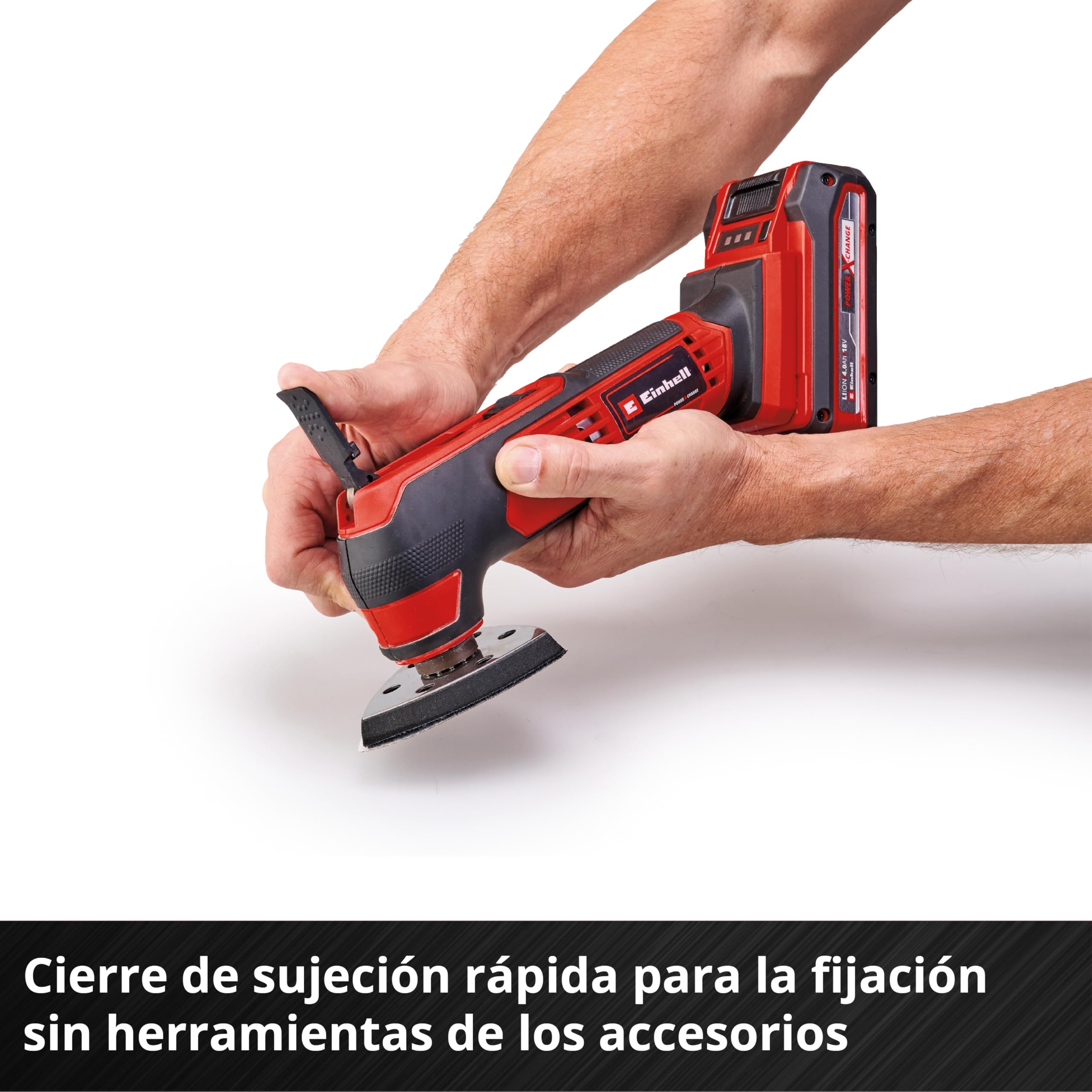 Einhell Herramienta multifunción con batería TE-MG 18/1 Li-Solo Power X-Change (18 V, 3 funciones, portaherramientas magnético, electrónica de velocidad, incl. accesorios, sin batería)