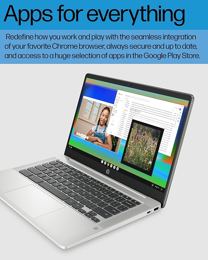 HP Chromebook 14" Celeron N4120 4GB RAM 64GB SSD Chrome OS Renovado miniatura 7