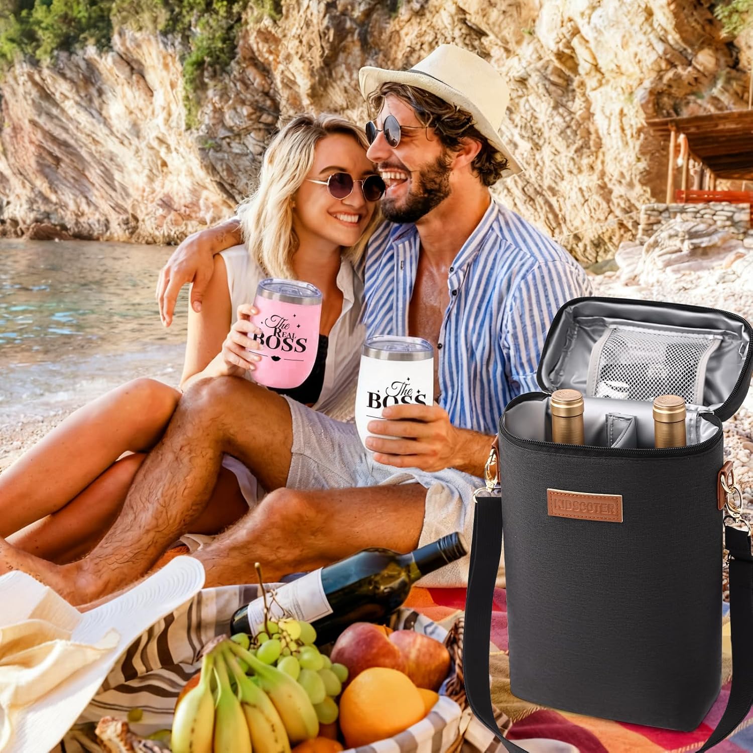 Bridal Shower Couples Gift Set, Wedding Wine Tumblers & Tote Bag