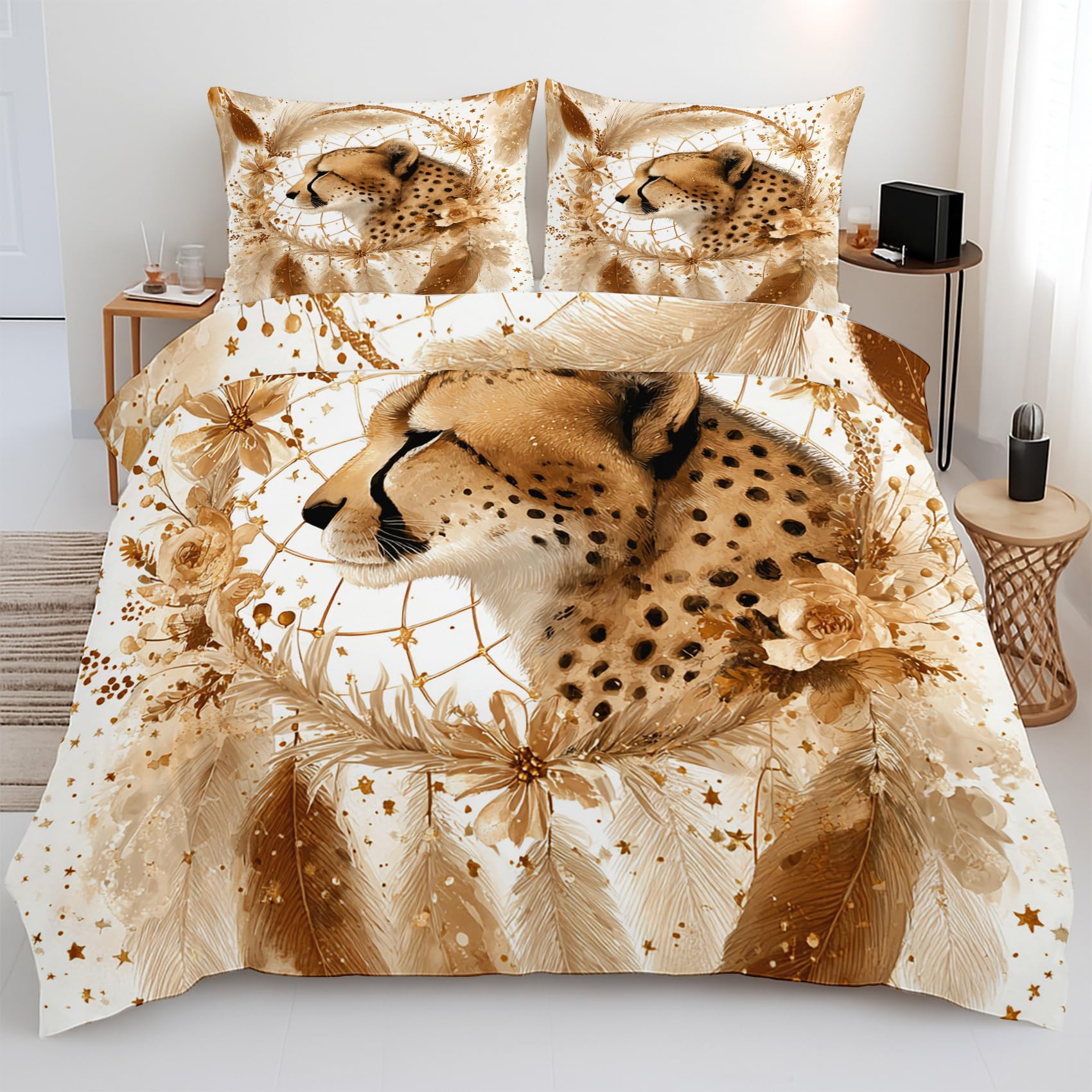 Housse de couette léopard 200x200 pour une ambiance de chambre cocooning