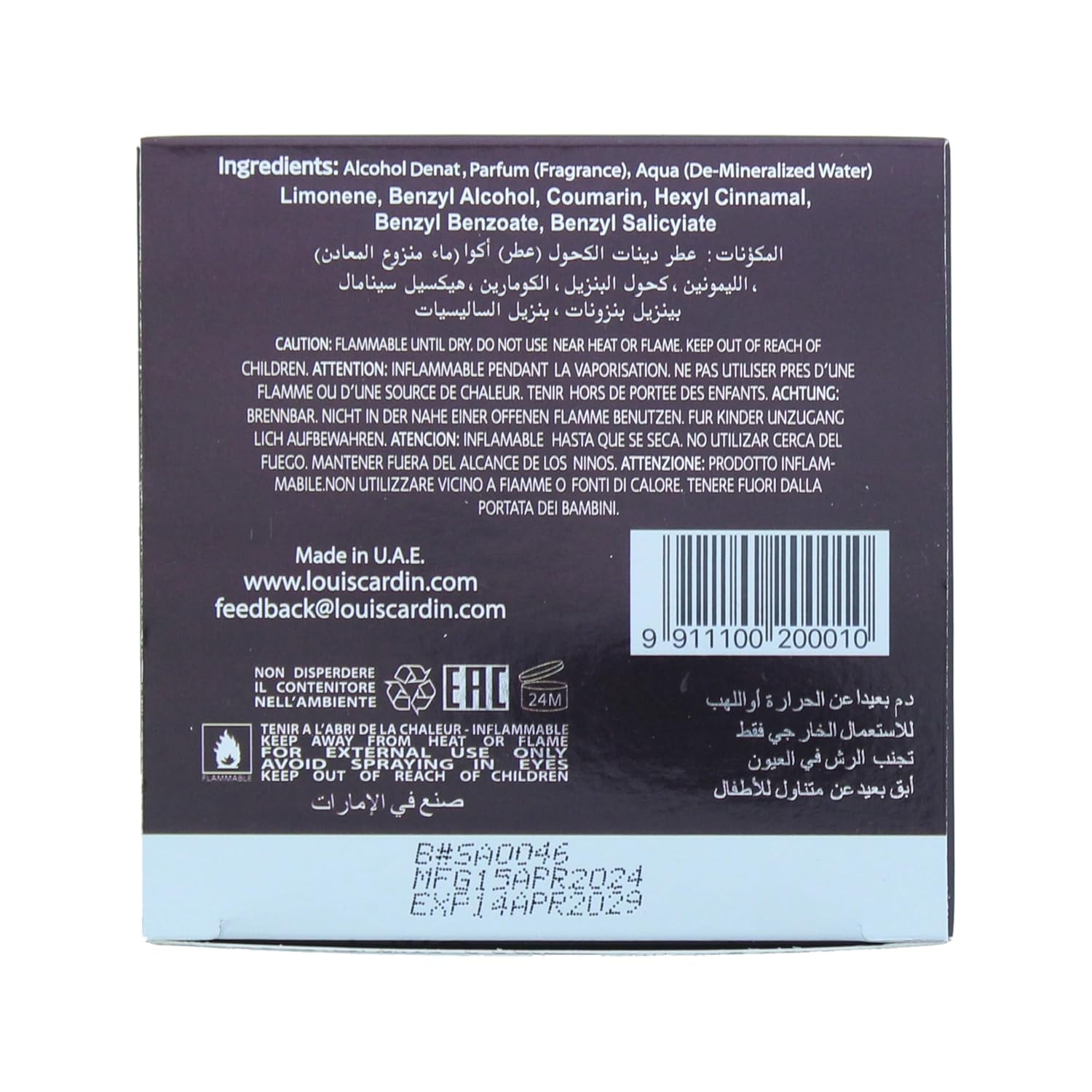 Louis Cardin Sacred EDP For Men 100ml - Image 2