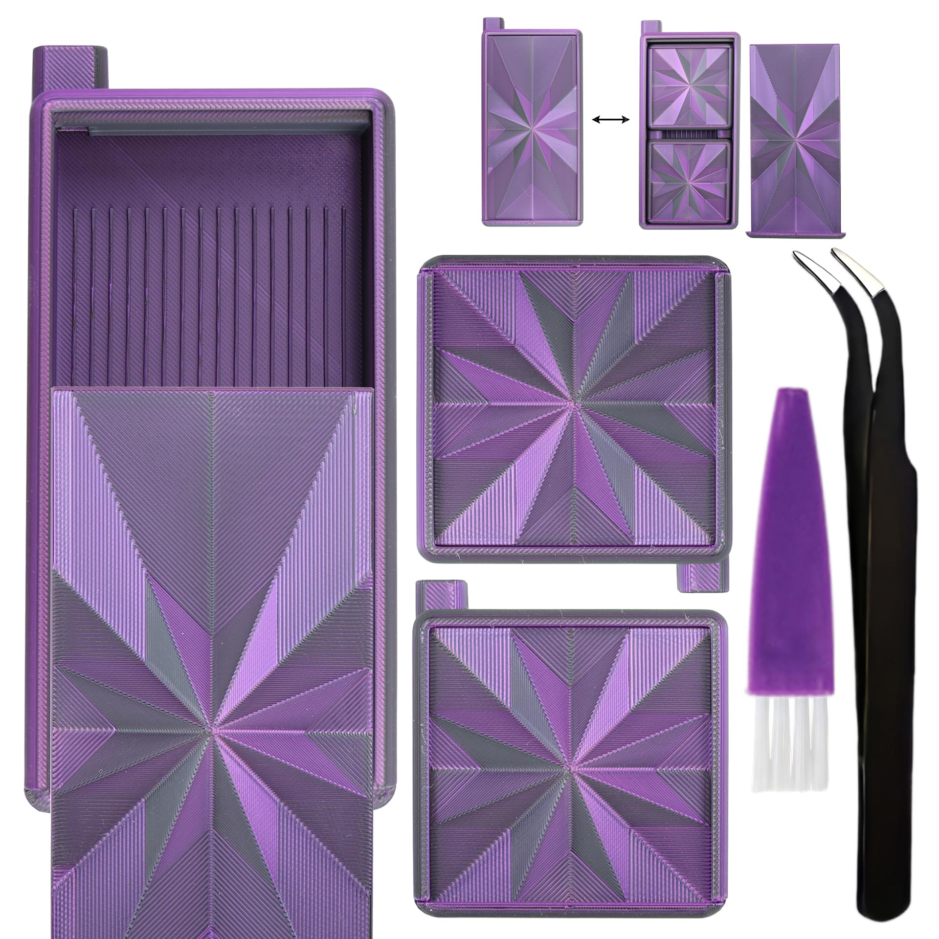 Bandejas para pintura de diamantes con tapas y tapones antiderrames para clasificar cuentas