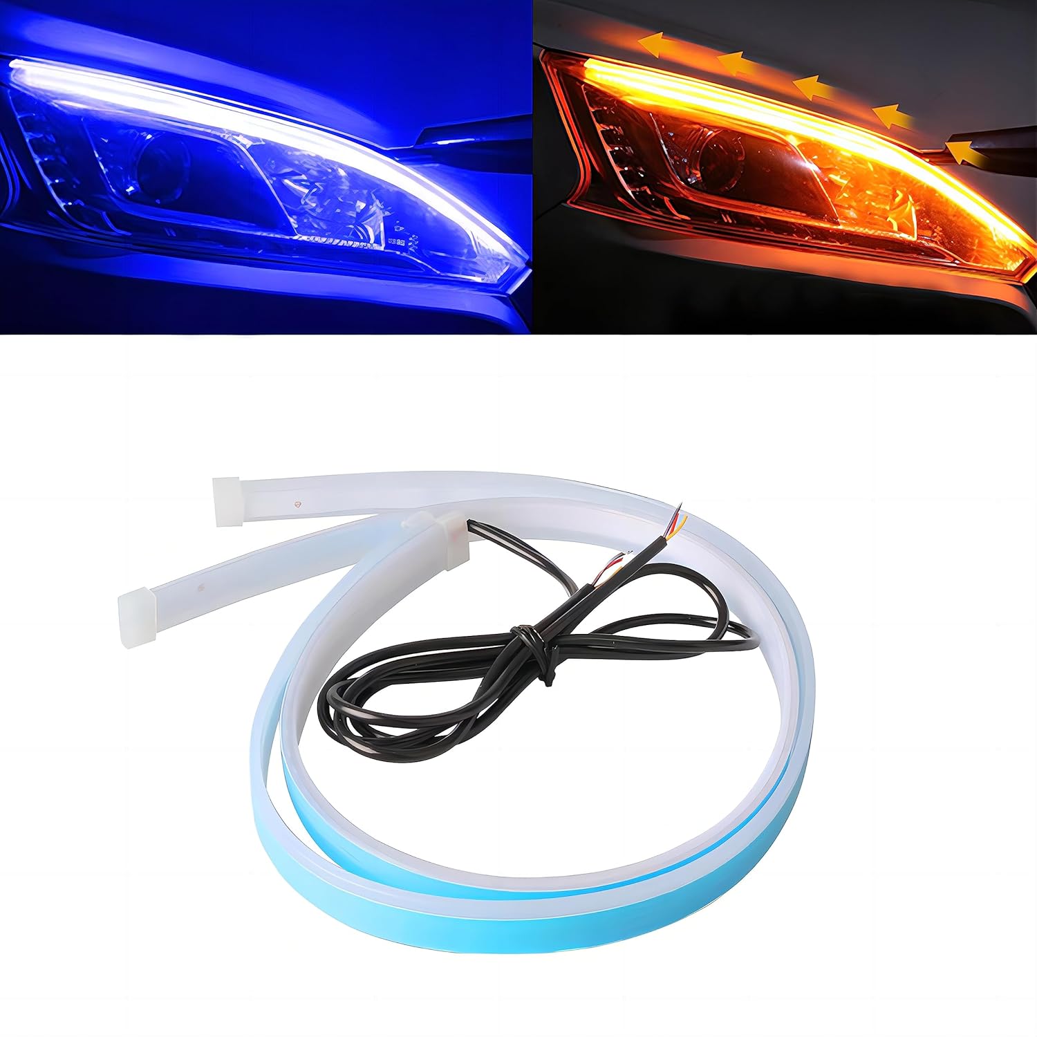 cueclue Pack2 Car Led Strip Light, 30CM/11.8" Waterproof