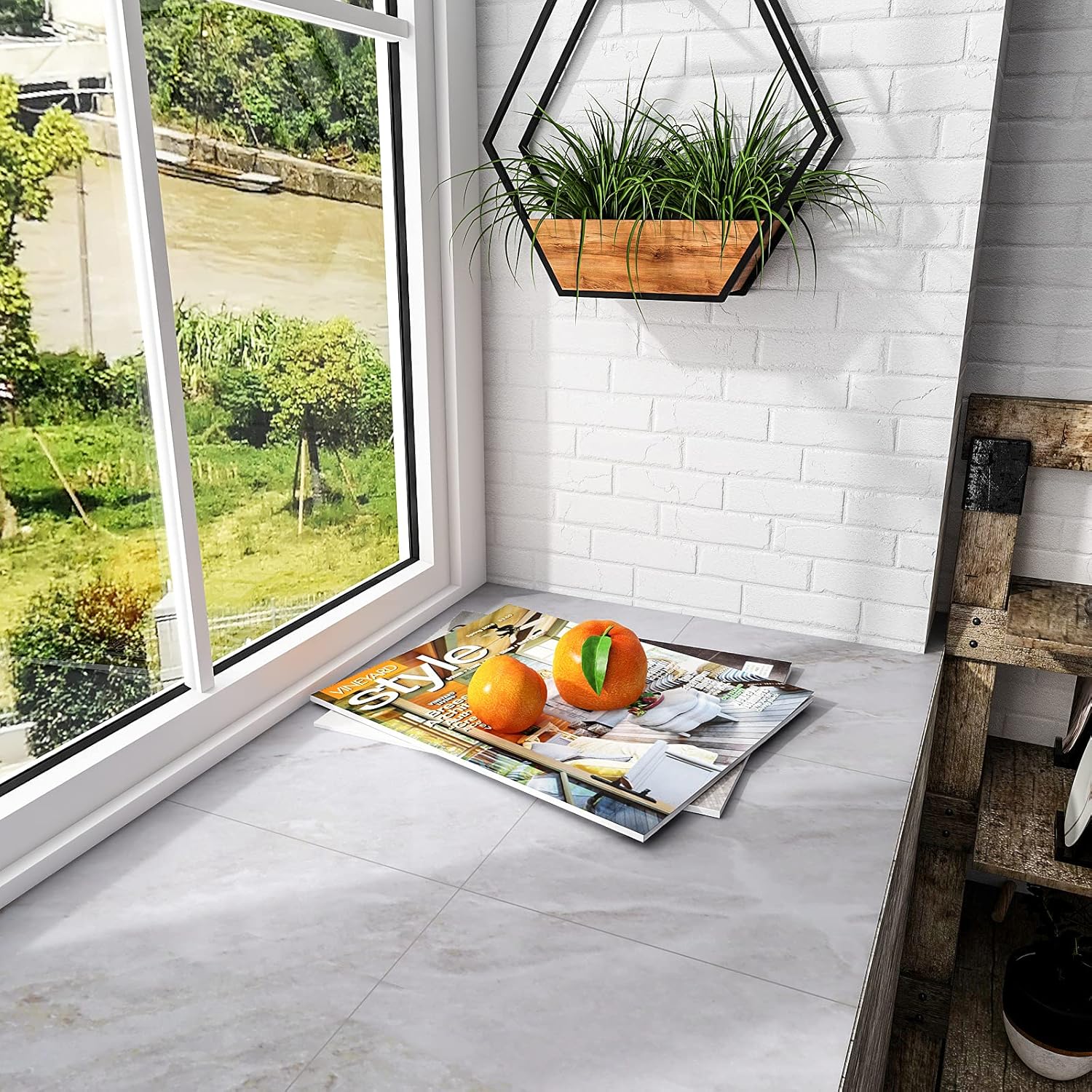 CHICHOME 32 Pack 12x12 Inch Grey Marble Peel and Stick Floor Tiles Self Adhesive Waterproof Removable Vinyl Flooring for Bathroom Kitchen Bedroom Laundry Room Basement Vinyl Tiles