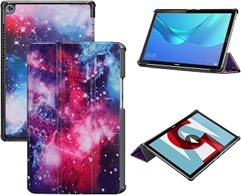 Tri-Fold Case Compatible with Huawei Mediapad M5 10.8 inch CMR-AL09/CMR-W15, Includes a Screen Protector - Premium PU Leather Tri-Fold Cover with Auto Sleep/Wake
