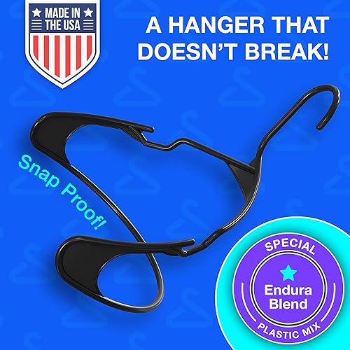 Miniatura 2 de Perchas para ropa paquete de 100 perchas de plástico para abrigos, camisas y pantalones - Perchas duraderas (100 unidades, color negro)