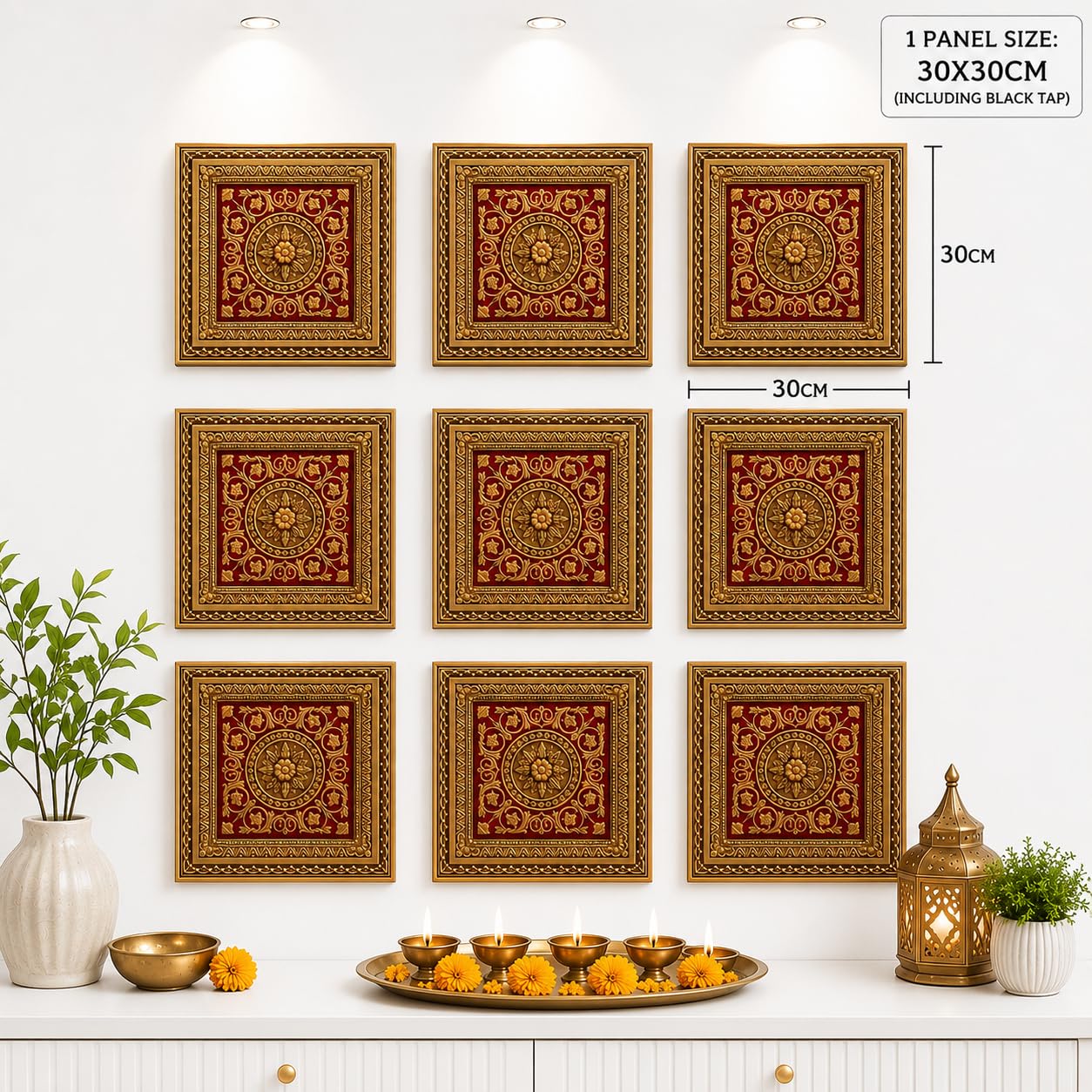 Navratri & Durga Puja Backdrop - 9 Wall Panels -5