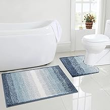 Sunhop Bathroom Rugs Bath Mat,2 Piece Microfiber Bath Mat,Non-Slip Soft Thickness Shaggy Water Absorbent Shower Carpet Rug, Machine Washable Quick Dry Ultra Shaggy Bath Rugs for Tub,Bedroom and Shower
