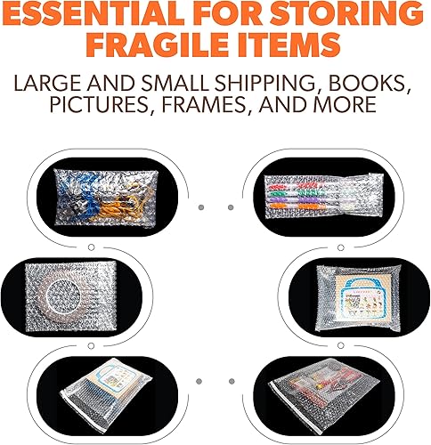 Miniatura 4 de PackageZoom Bolsas de burbujas  Bolsas transparentes de 6.5 x 8.5 pulgadas con autosellado para envío, embalaje, almacenamiento, mudanza, paquete de