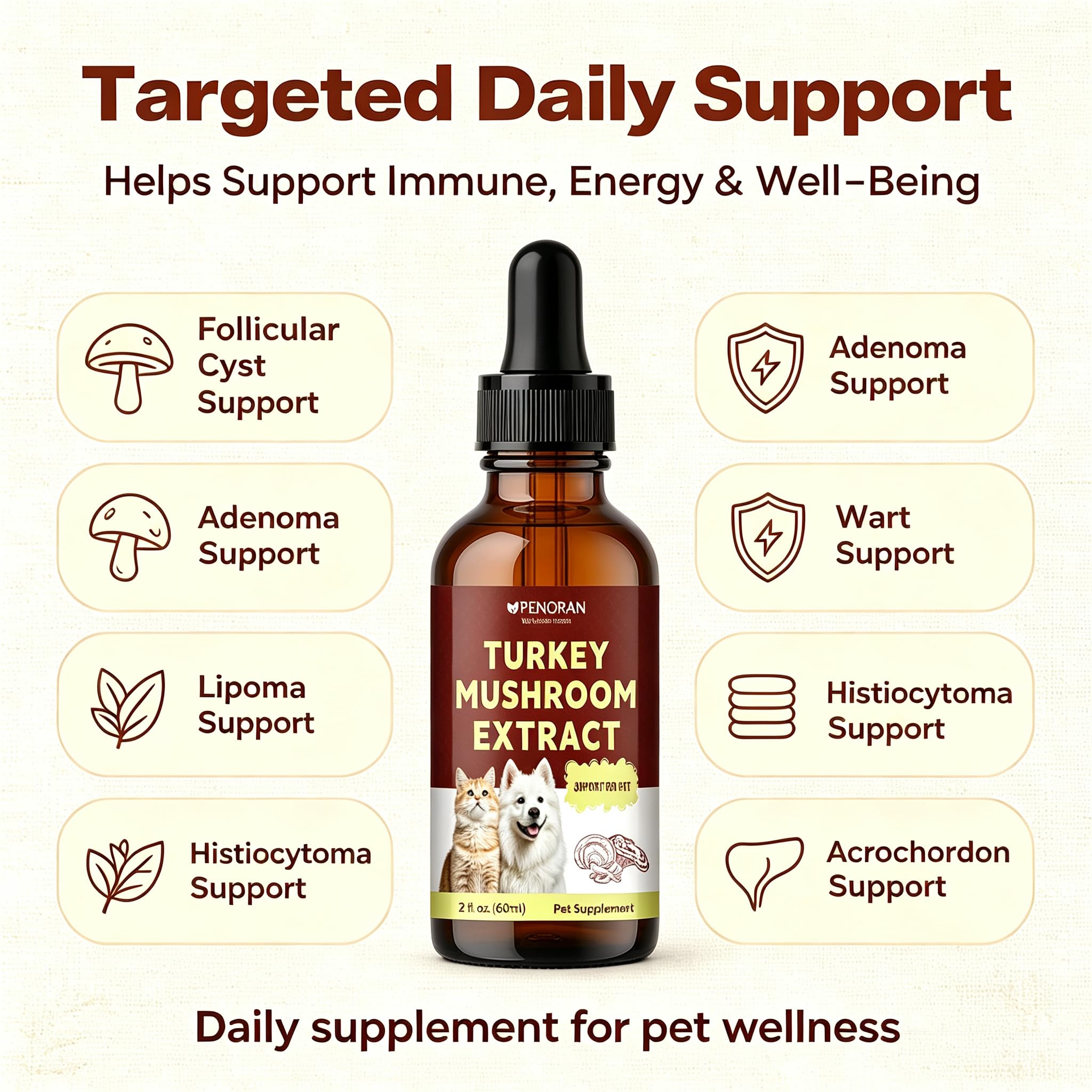 Turkey Tail Mushroom Extract for Dogs & Cats Lipoma Lumps Bumps Warts, — Amazon image 4