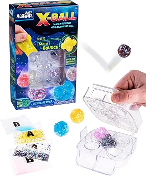 Crazy Aarons Thinking Putty Bouncy X-Ball Kit - Create, Mix, Mold, Fun Activity Set, Mix-in Pieces, Sensory ThinkingPutty, Fidget, Never Dries Out - Made in USA