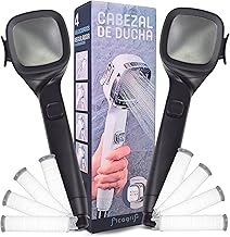 Black High Pressure Shower Head [Set of 2 and 8 Filters] Shower Head with Anti-Limescale Filter with 4 Modes and Water Saving | Includes 8 Filters and 2 Black Shower Heads.