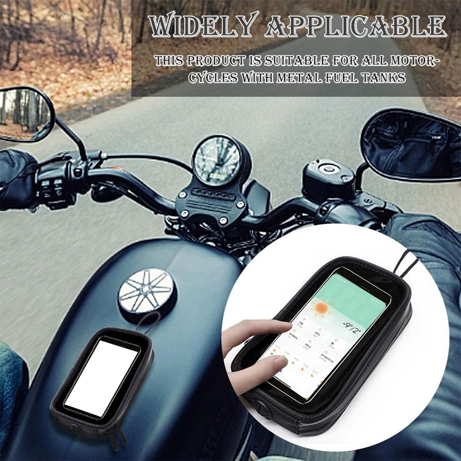 Sac de réservoir de moto, support de téléphone étanche, résistant aux rayures, pochette de vélo zippée, pour moto tout-terrain, moto de tourisme, accessoires de rangement, navigation de voyage
