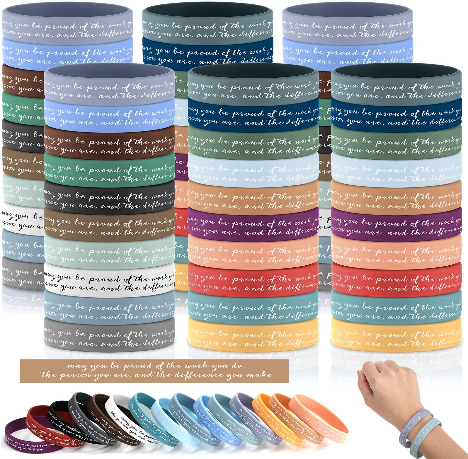 100 Pcs Motivational Bracelets Employee Coworker