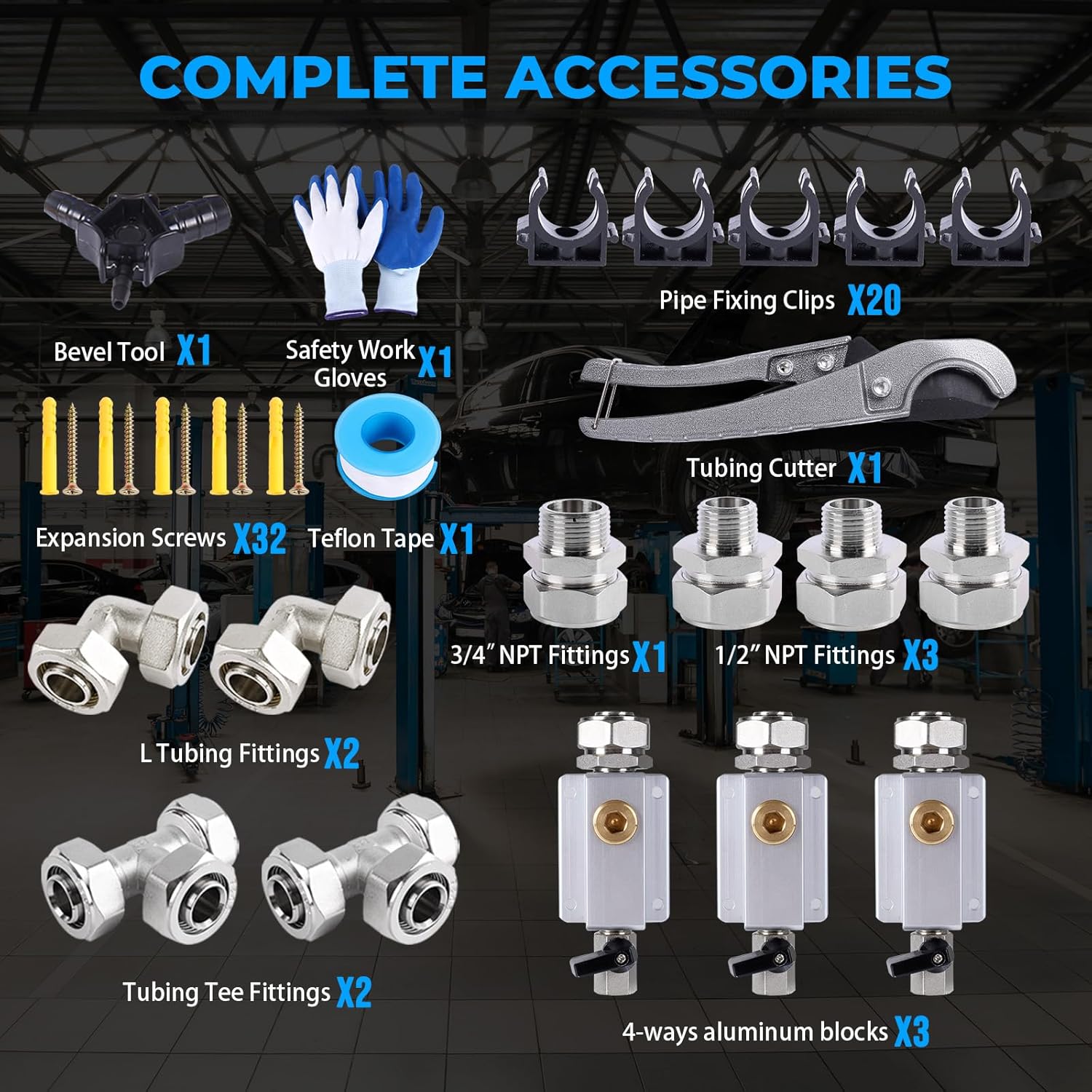Shop Air line kit 3/4"×100'&200'&300' HDPE-Aluminum-HDPE Air Tubing Compressed Air Line Kit for Air Compressor Accessories Leak Proof&Easy to Install Compressed Air Piping System for Garage - Image 3