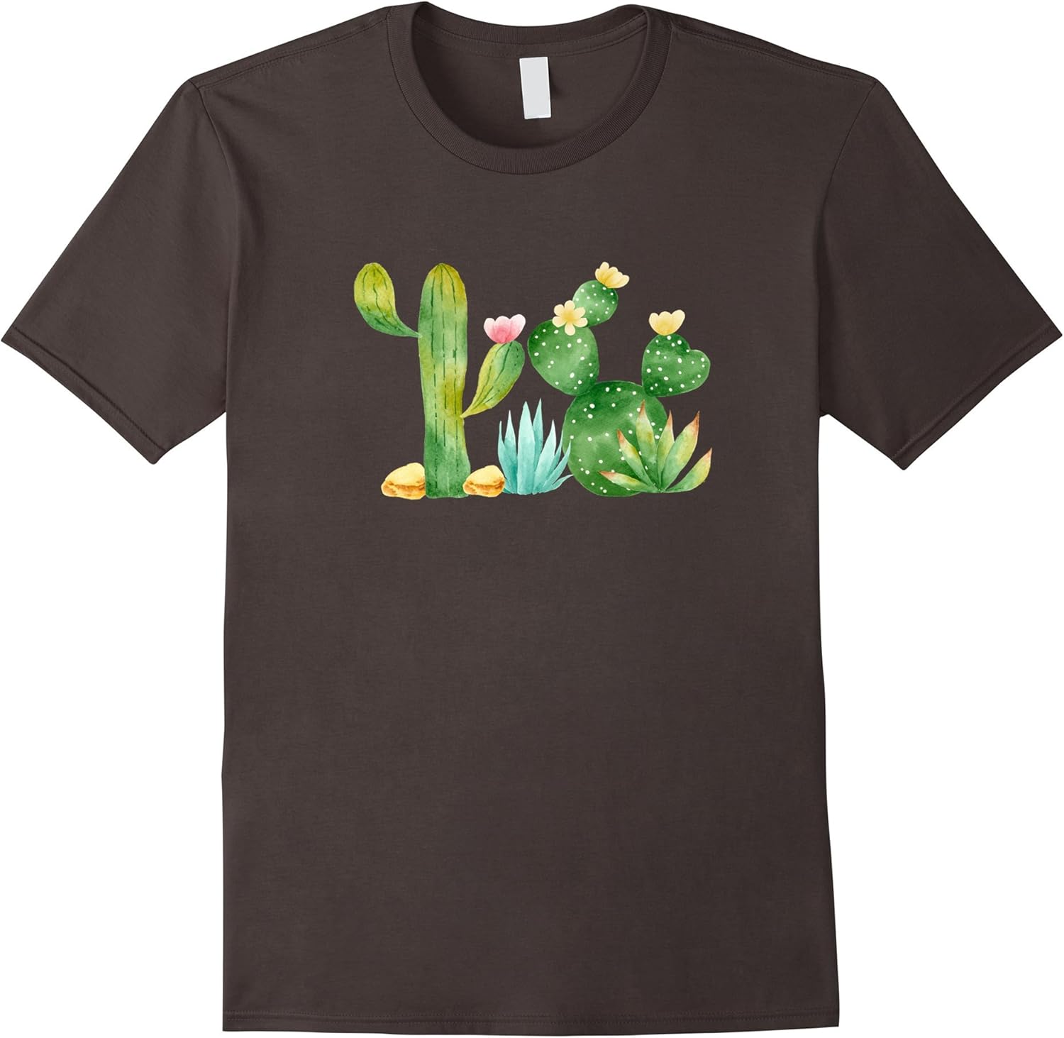 Amazon.com: Cactus T-shirt, Water Color Cactus Tee, Plant Shirt ...