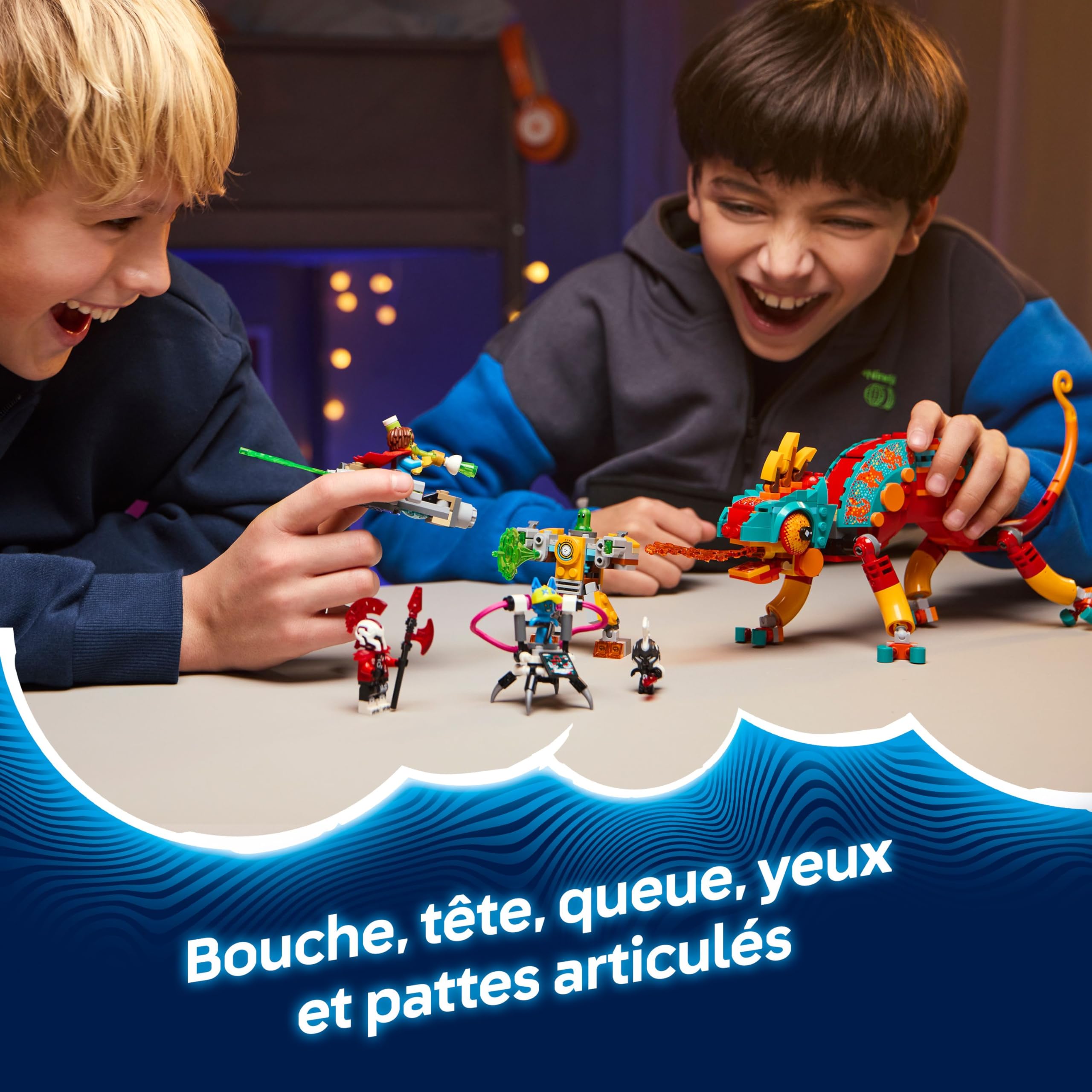 LEGO Dreamzzz Le Caméléon Cracheur De Feu de Mateo - Figurine d'animal Fantastique se Transformant en Jet & Robot ou Gardien - 2 Minifigurines - Jouet pour Garçon ou Fille dès 7 Ans - Cadeau 71492
