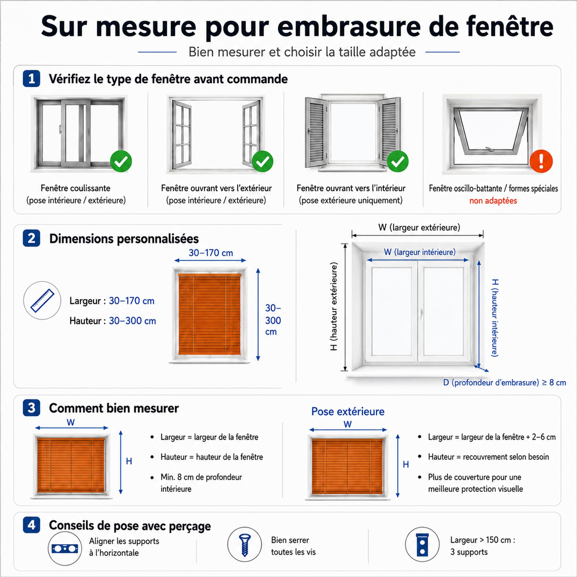 Store venitien Bois sur Mesure pour fenetre Interieure, Bois de Paulownia veritable avec Lames 50 mm, Pose avec percage, Cordon, Protection visuelle et reglage de la Lumiere Walnussfarben