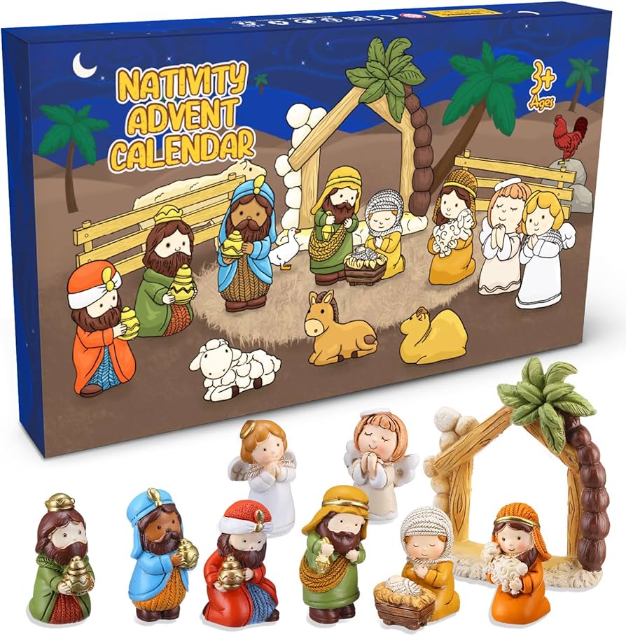 Amazon.com: Advent Calendar 2025, 24 Days of Christmas Nativity Scene Set, Fun Toys for Boys, Girls, Kids and Toddlers, Christmas Party Gifts : Home & Kitchen